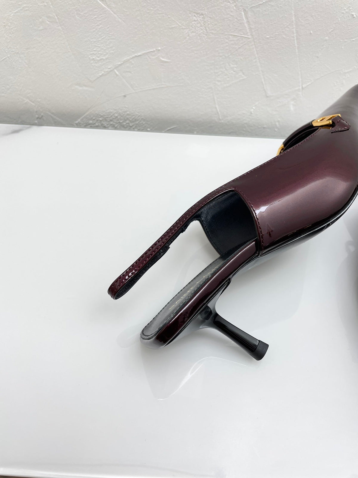 CARINE SLINGBACK PUMPS 45 IN PATENT MAROON LEATHER