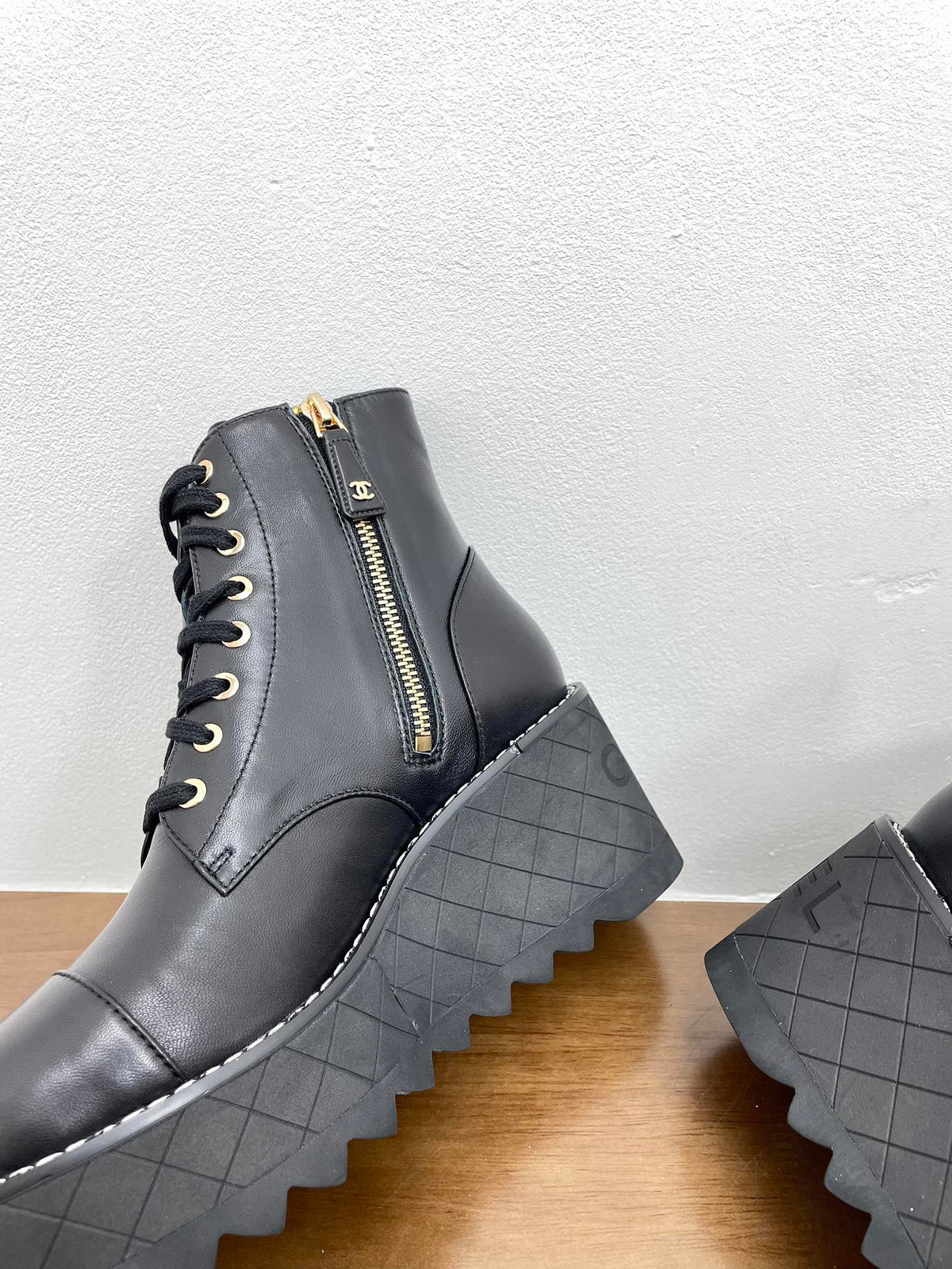 CC Ankle Boots 100mm Black Lambskin