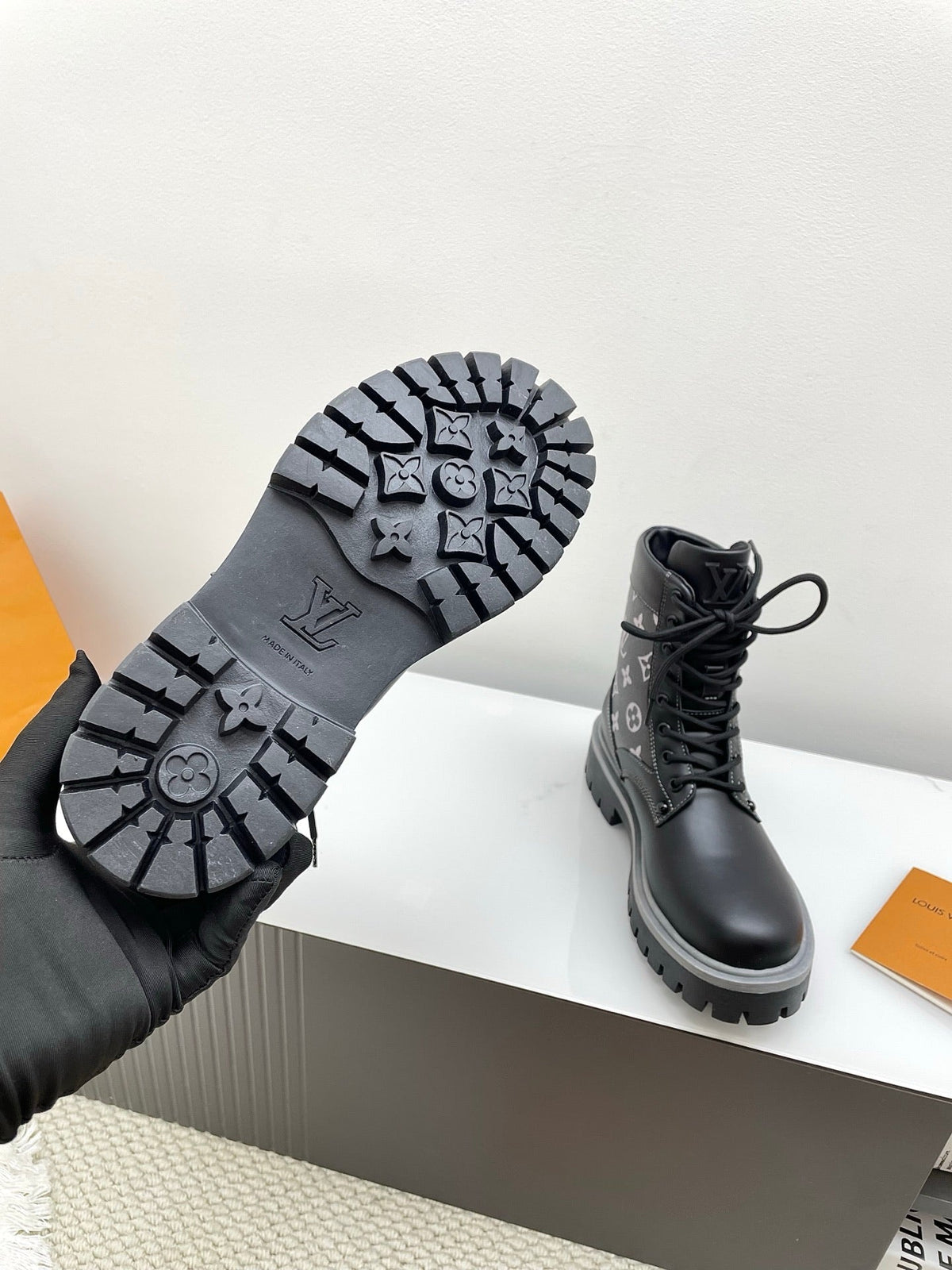 LV 25  Ankle Boots Black Monogram Cowhide 576224