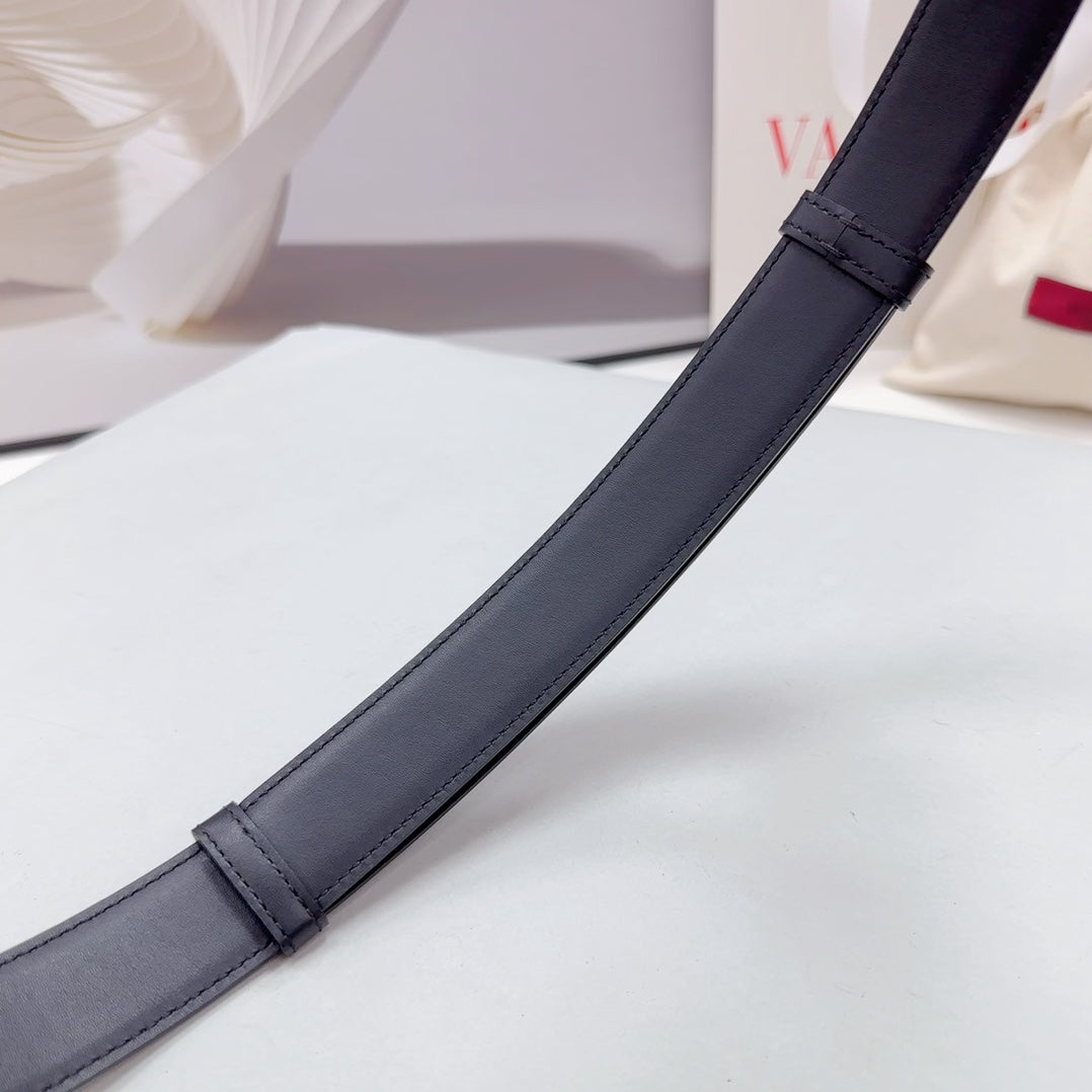 The Bold Edition Belt 30mm Black Calfskin Silver Buckle