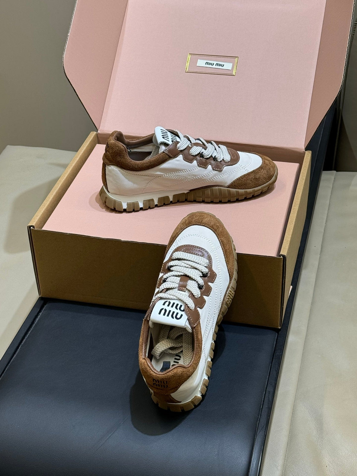 Miu Miu 2026 Tyre Sneaker Brown  Leather Suede 621352