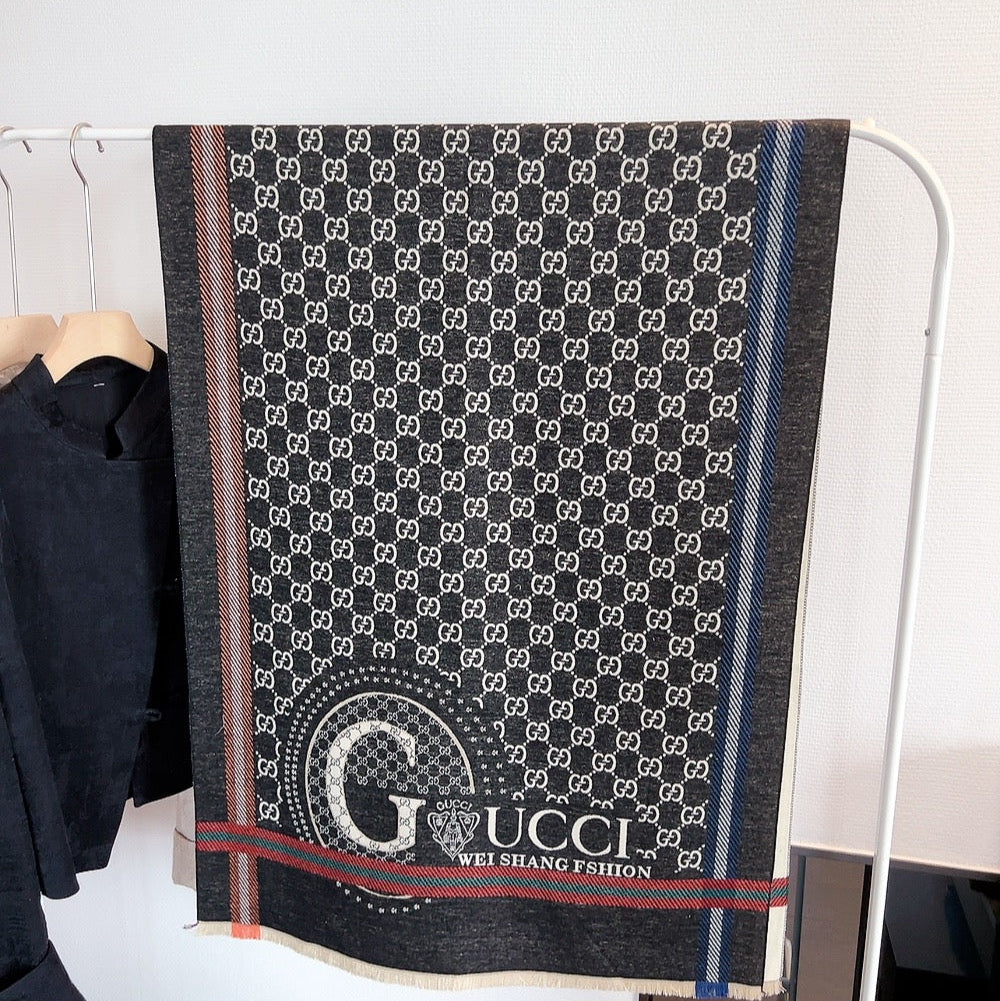 GG Jacquard 180CM Black Cashmere Pattern