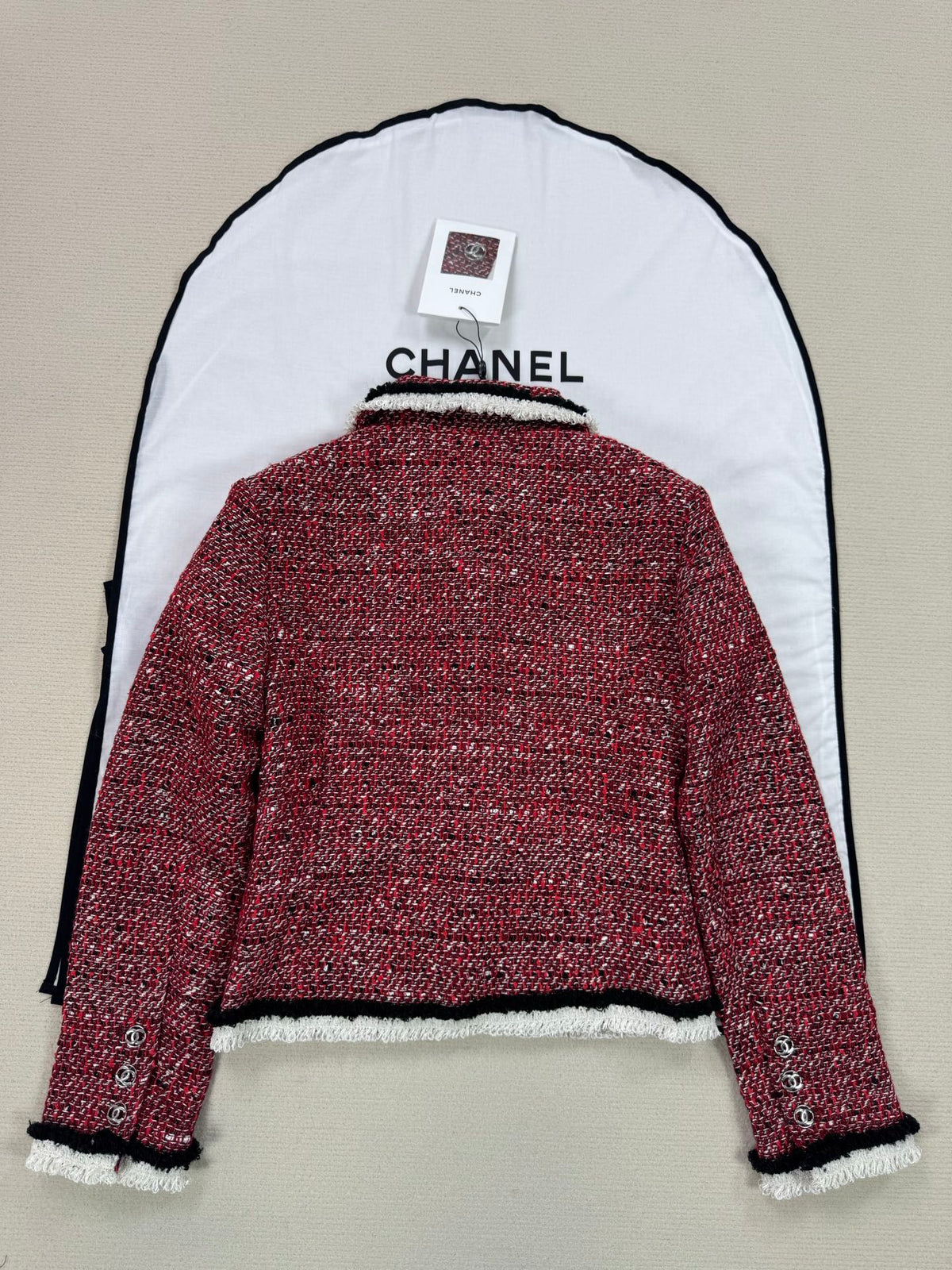 Chanel 2026 Cropped Jacket Red Tweed