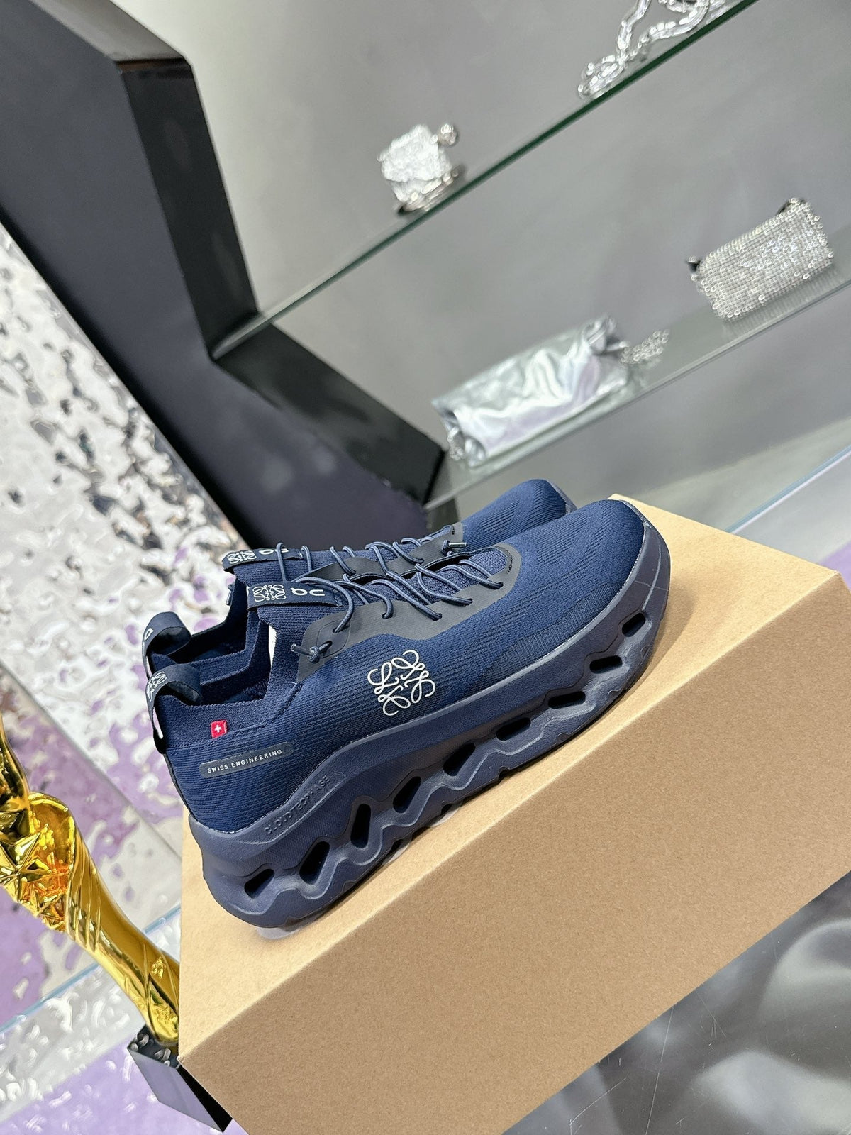 Loewe x On Cloudtilt Sneaker Navy Blue Calfskin