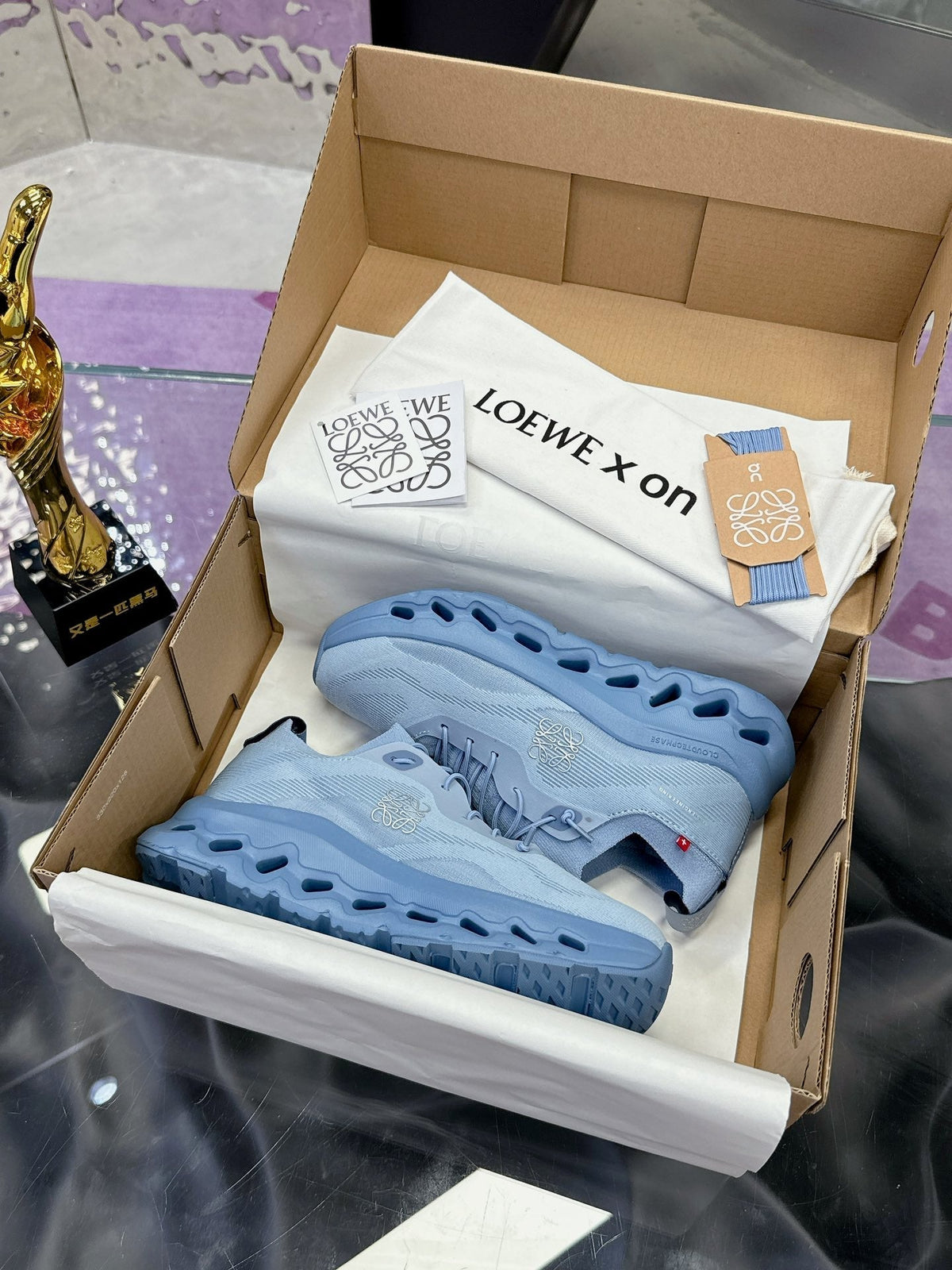 Loewe x On Cloudtilt Sneaker Blue Calfskin