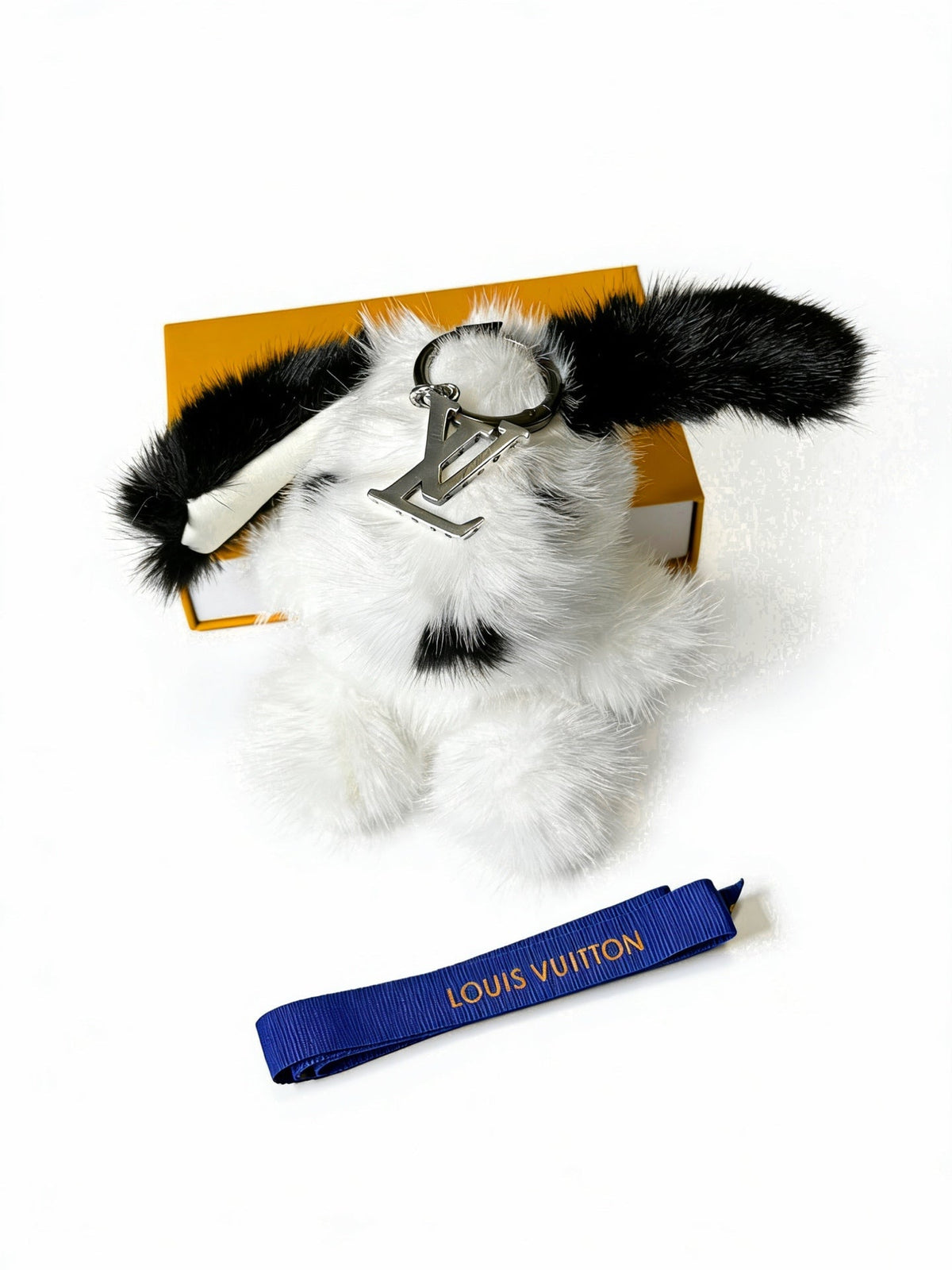 LV Black mix White Rabbit Charm