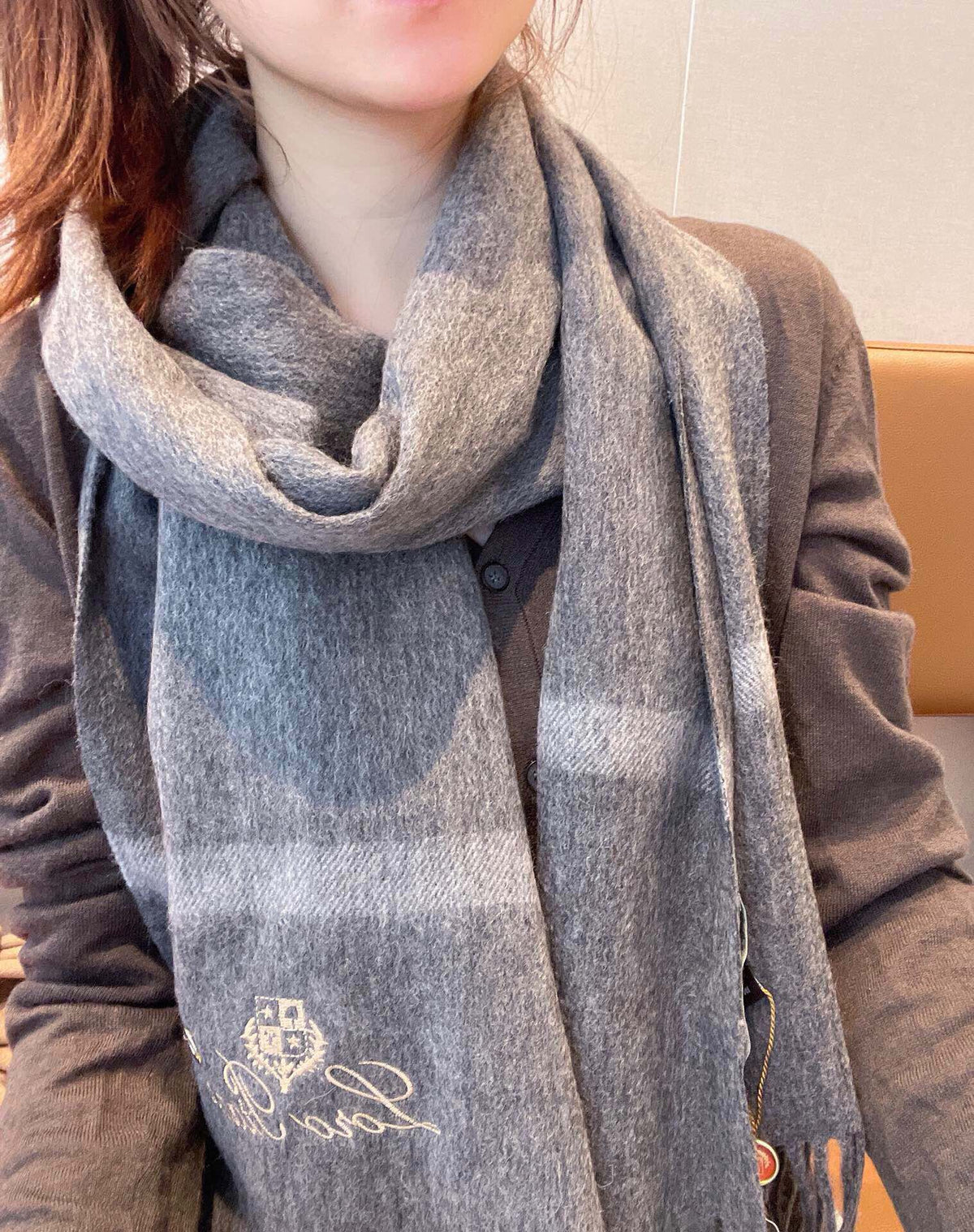 LP Twelve Scarf 180 CM In Grey Cashmere 180945