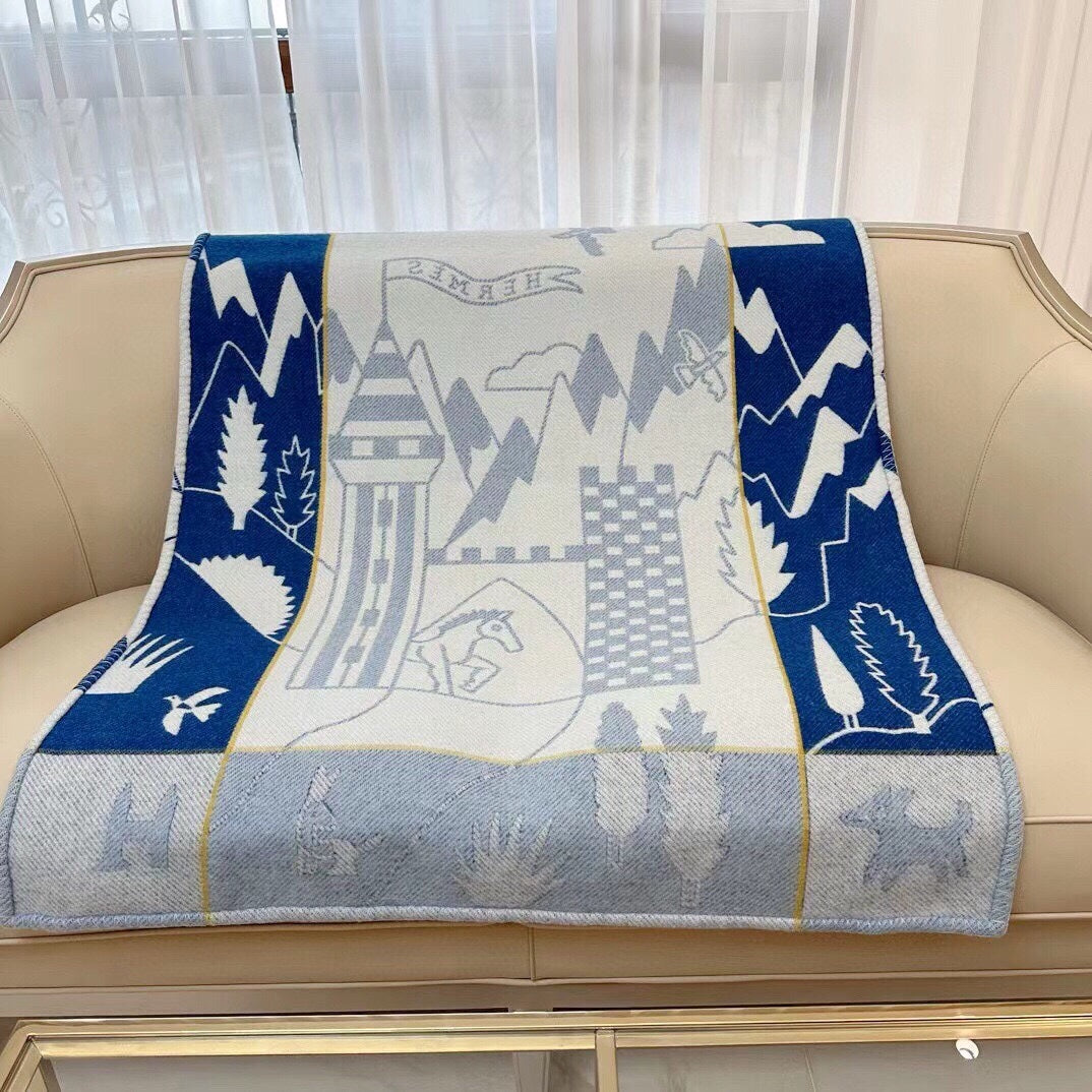 HM Avalon Epopee Blanket Marine Wool Cashmere