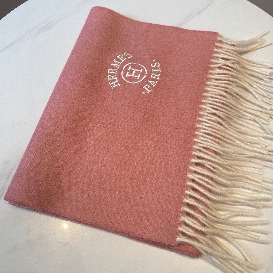 RECTO-VERSO MUFFLER 190 ROSE PINK CASHMERE