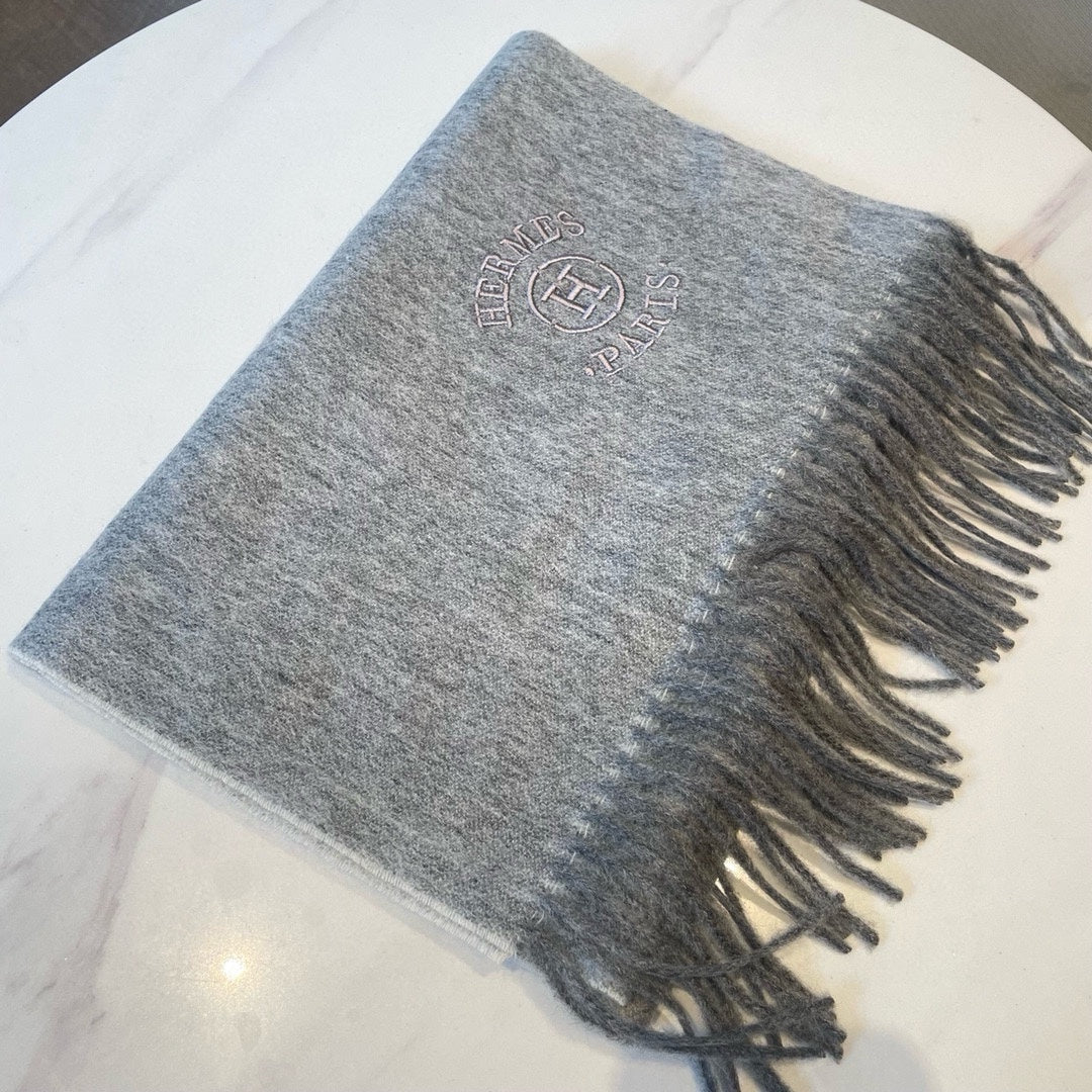 RECTO-VERSO MUFFLER 190 DOVE GREY CASHMERE