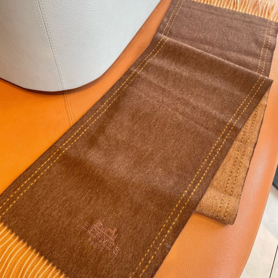 UNIE BRODEE GM MUFFLER IN CHOCOLATE BROWN CASHMERE