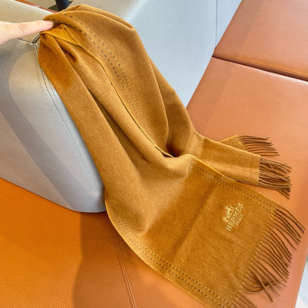 UNIE BRODEE GM MUFFLER IN COPPER BROWN CASHMERE