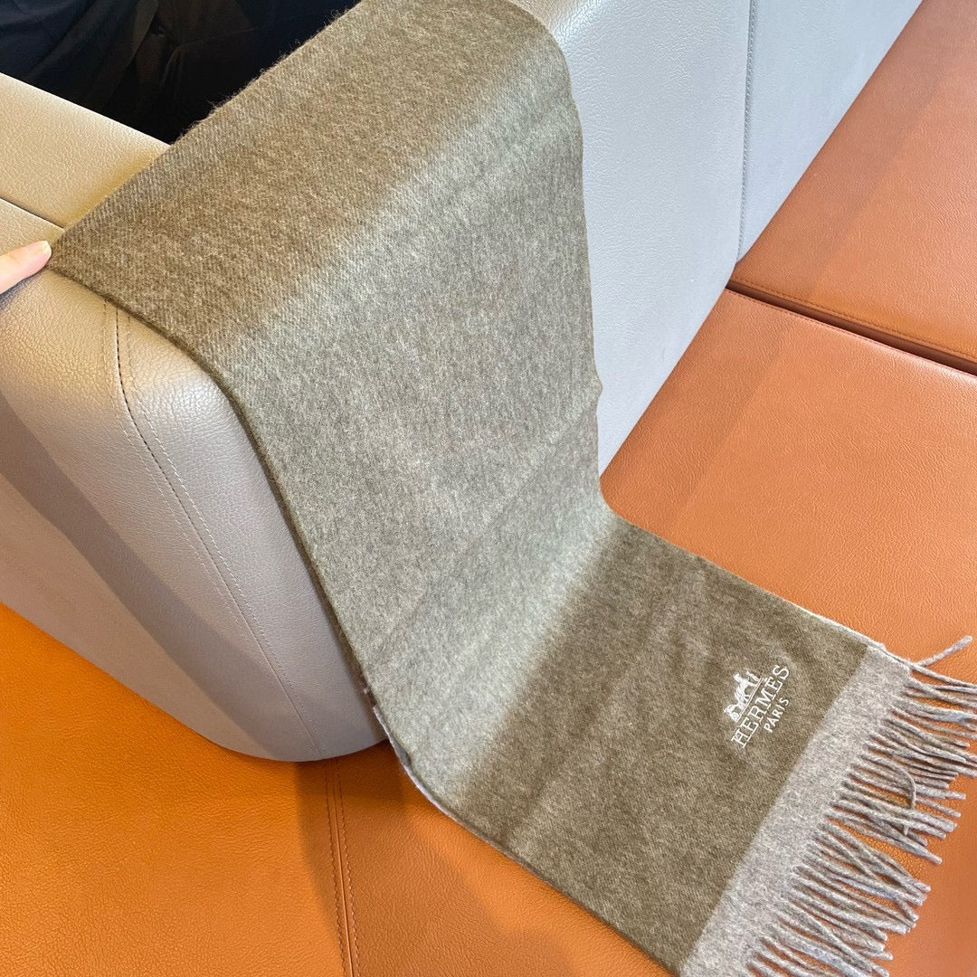 CASHMERE SCARF 180 CM ECRU BROWN