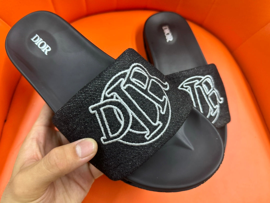CD AQUA SLIDE SANDAL BLACK DENIM