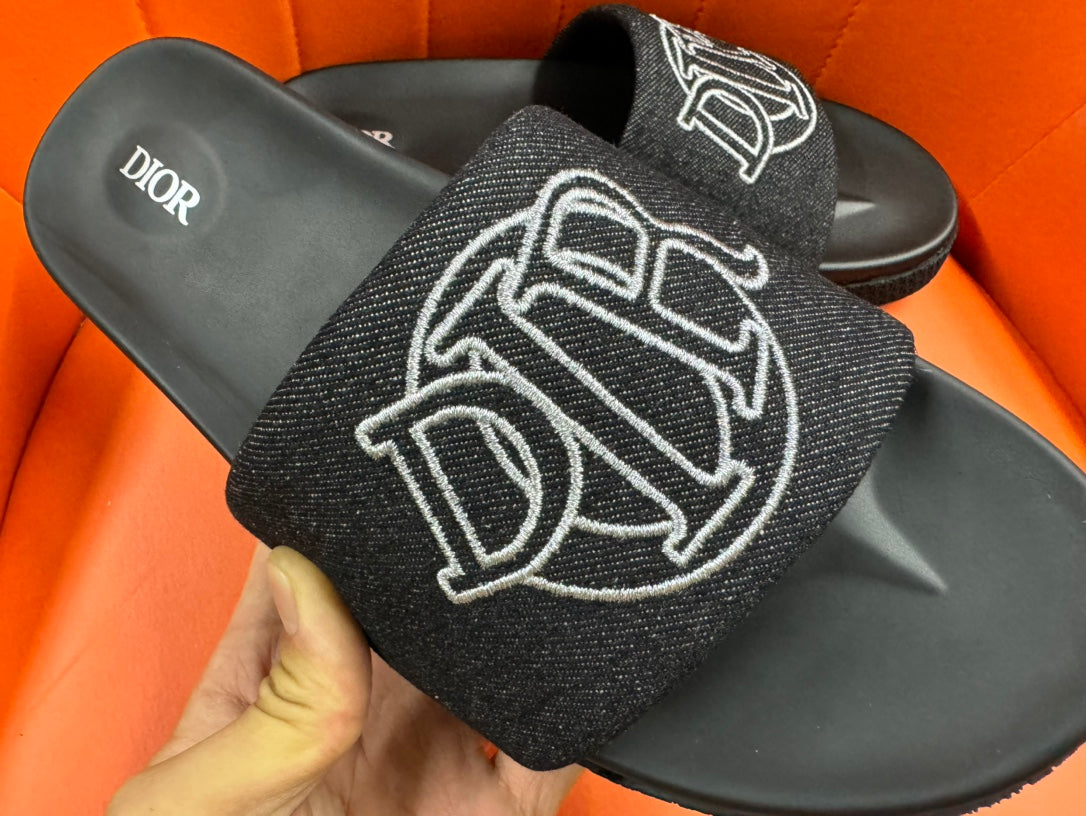 CD AQUA SLIDE SANDAL BLACK DENIM