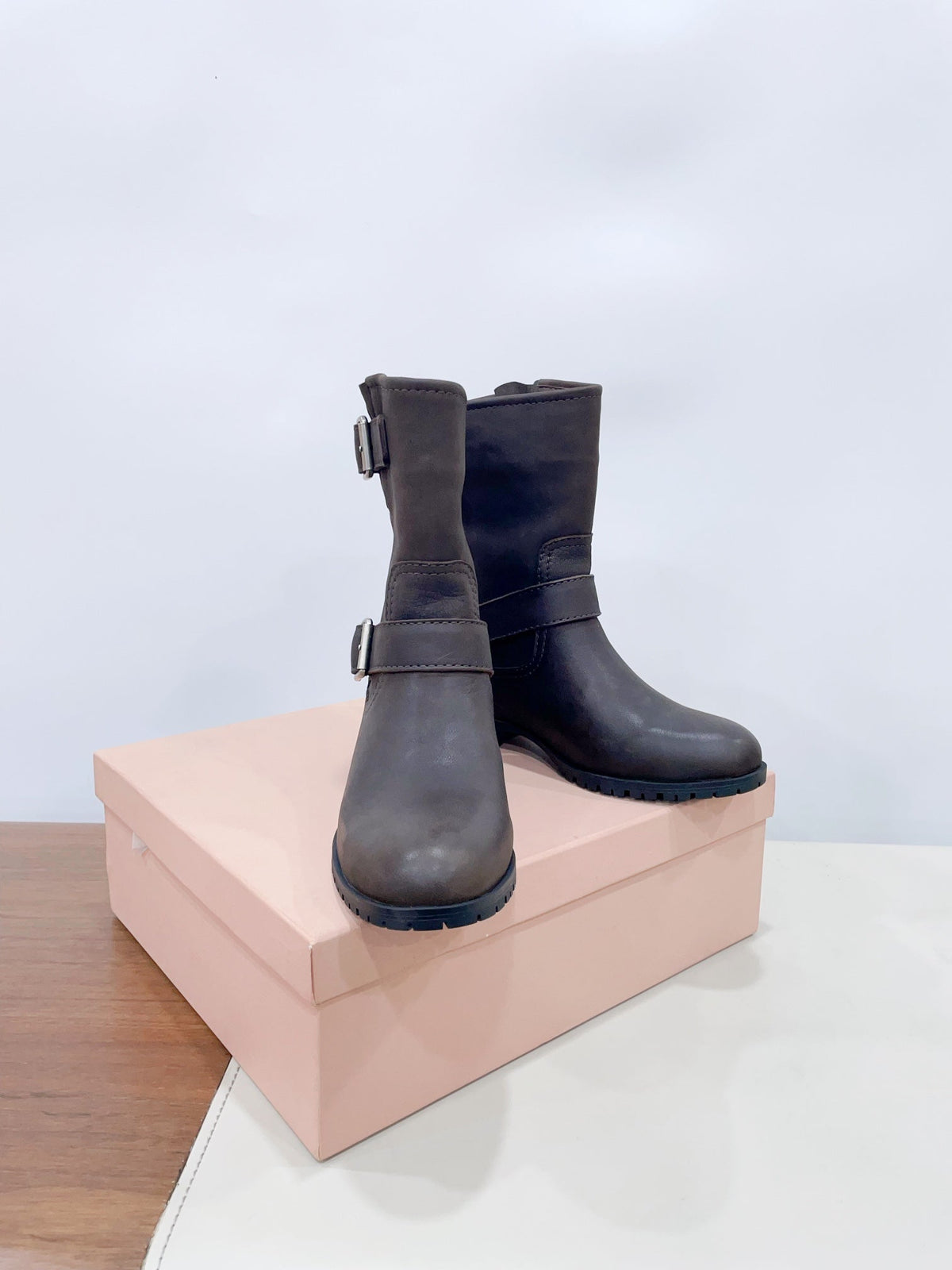 Miu Short Boots Dark Moccha Calfskin