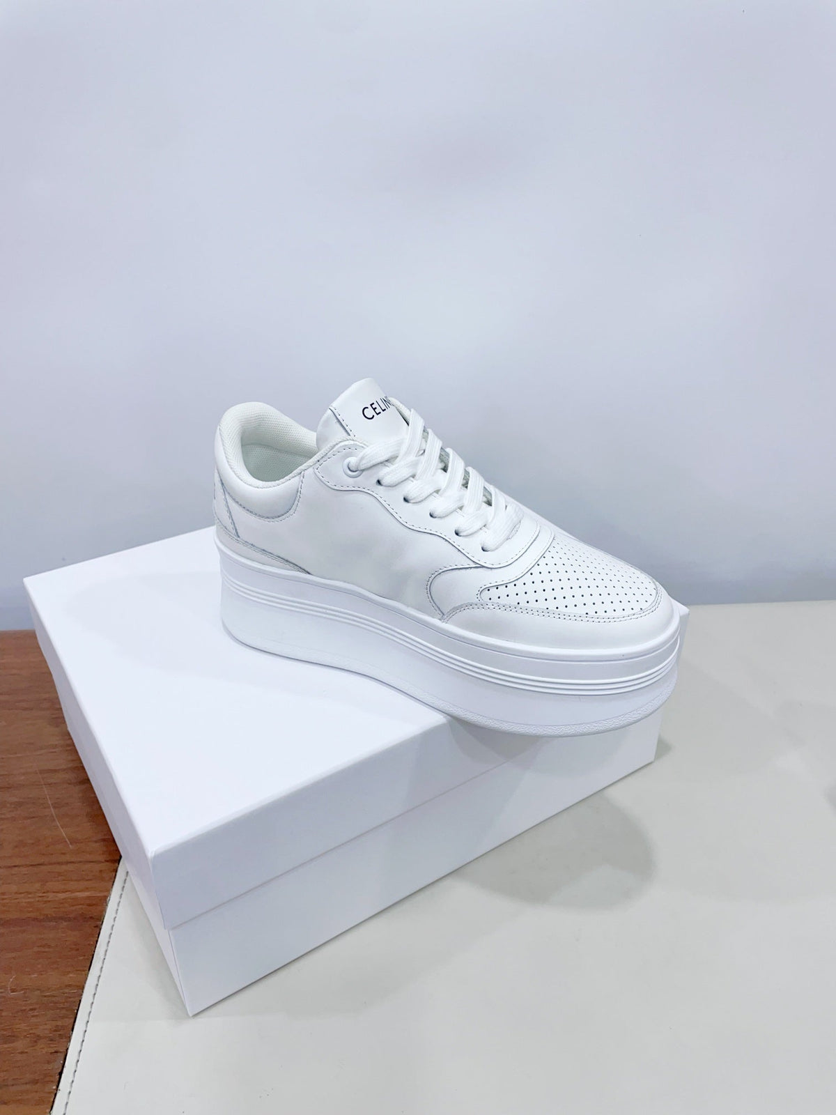 CELINE 25C Block Sneaker White Calfskin 231997