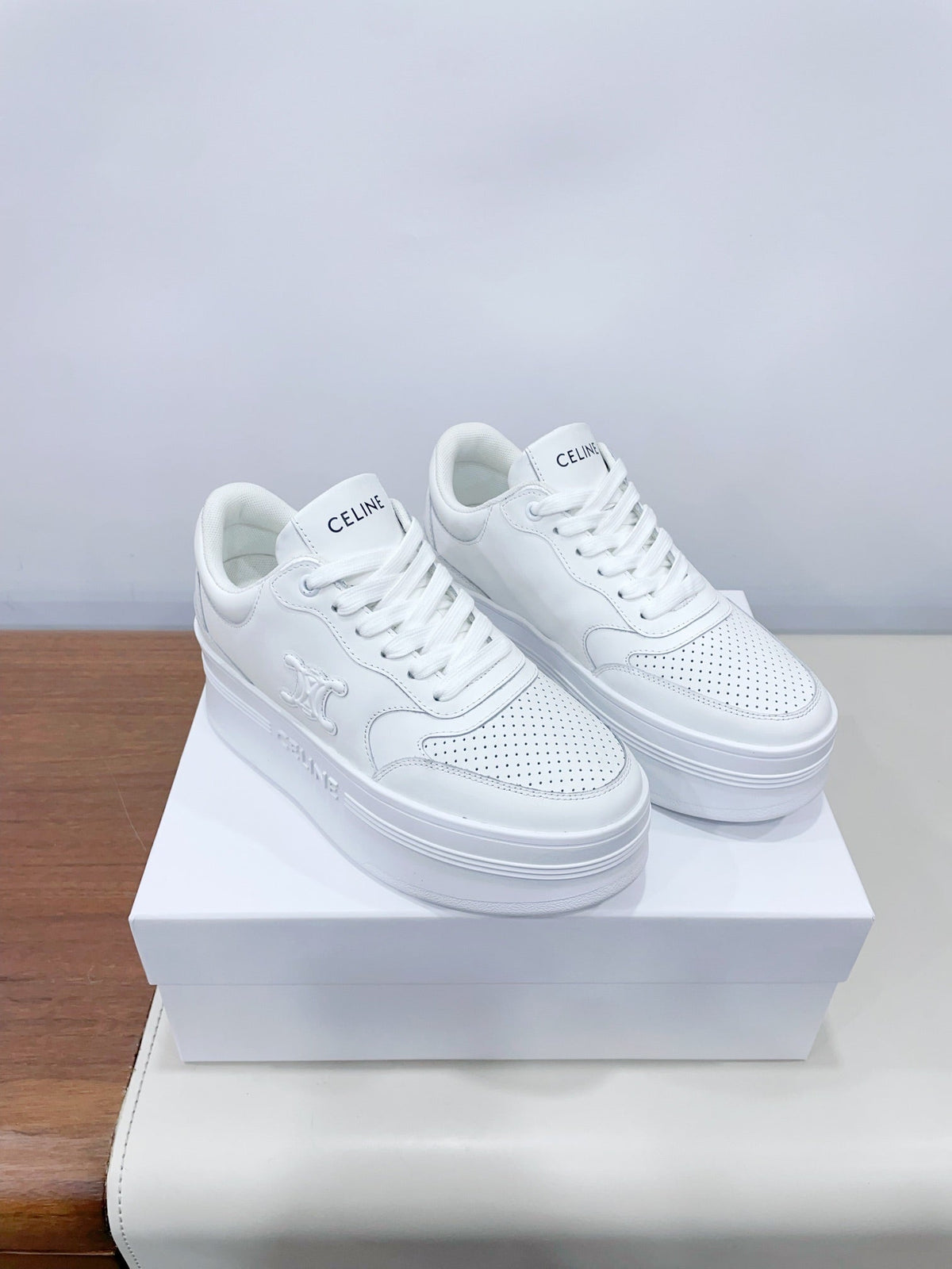 CELINE 25C Block Sneaker White Calfskin 231997