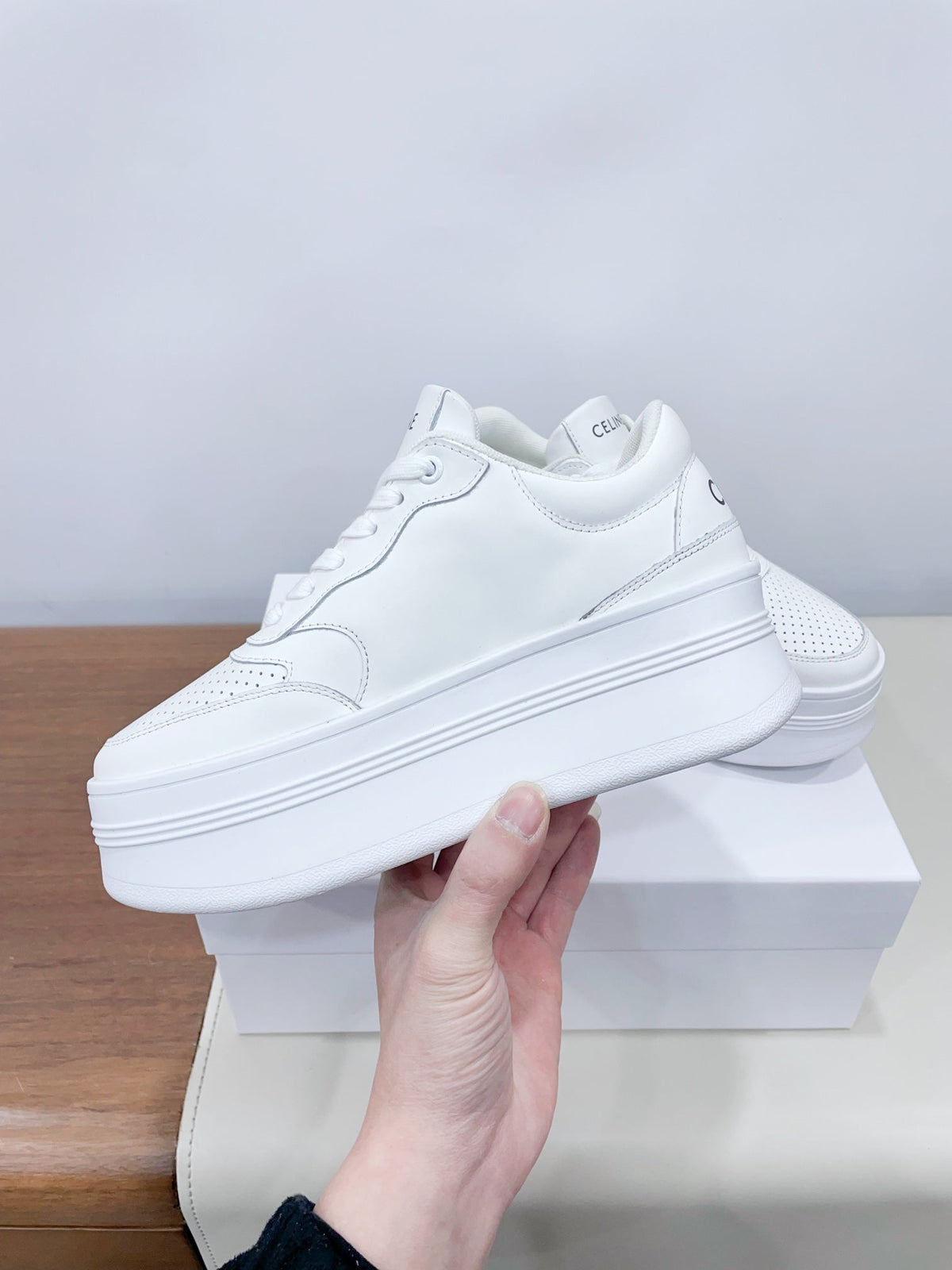 CELINE 25C Block Sneaker White Calfskin 231997