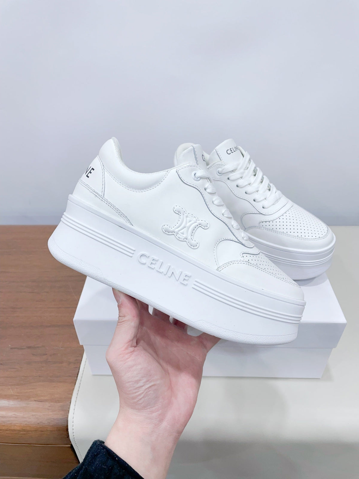 CELINE 25C Block Sneaker White Calfskin 231997
