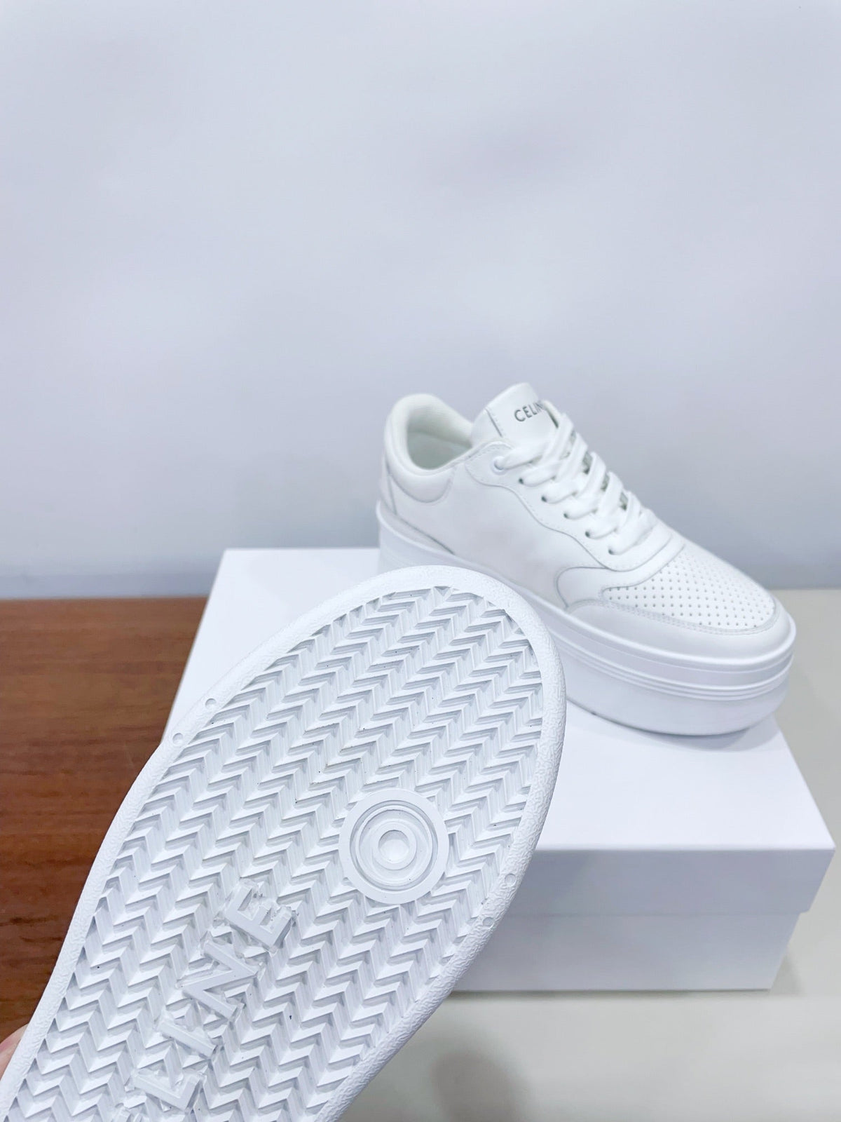 CELINE 25C Block Sneaker White Calfskin 231997
