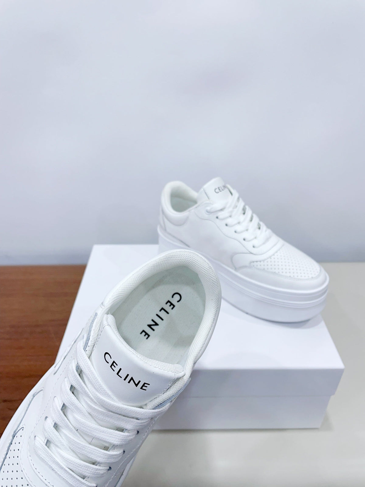 CELINE 25C Block Sneaker White Calfskin 231997