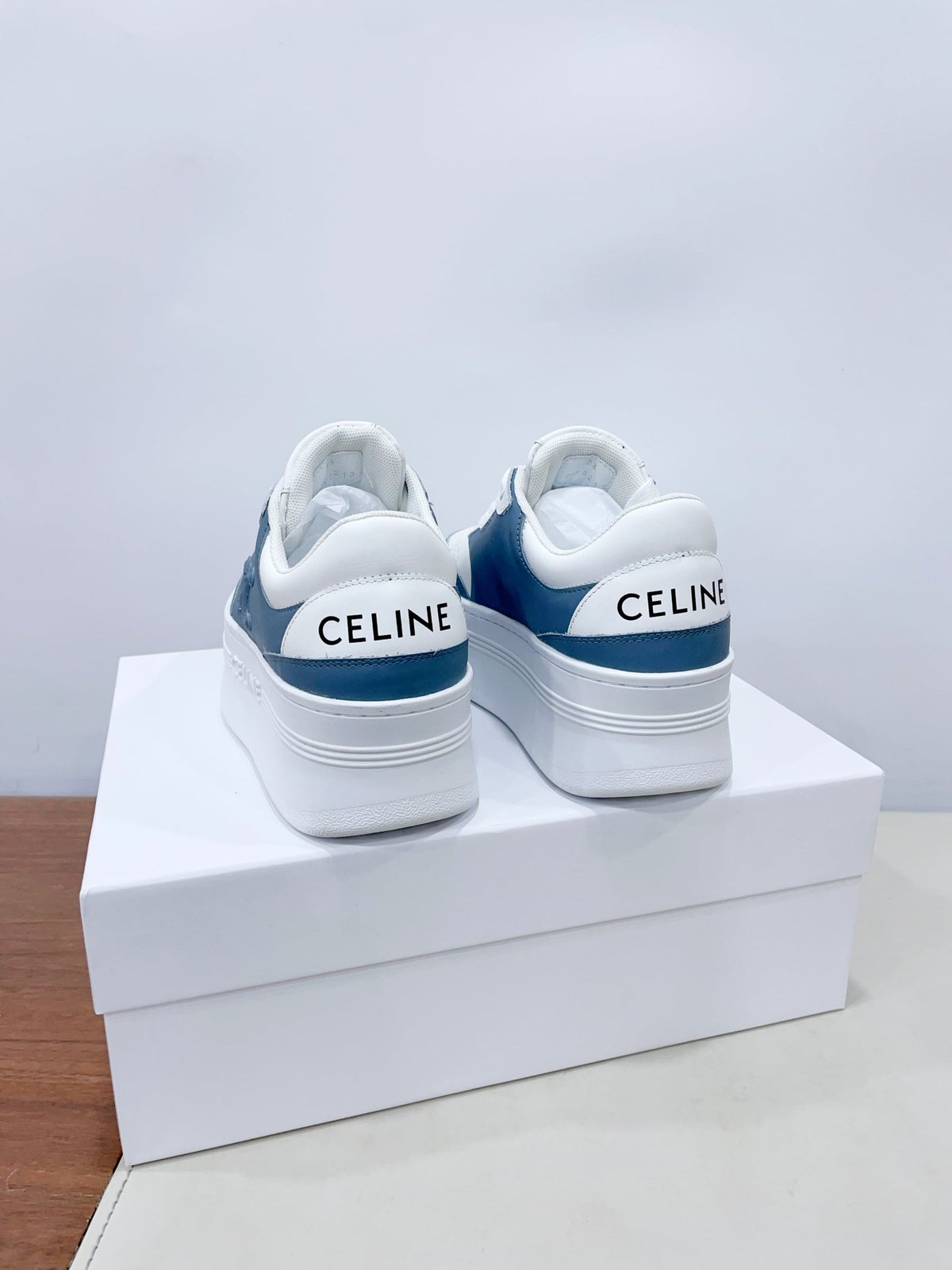 CELINE 25C Block Sneaker Blue mix White Calfskin 231999