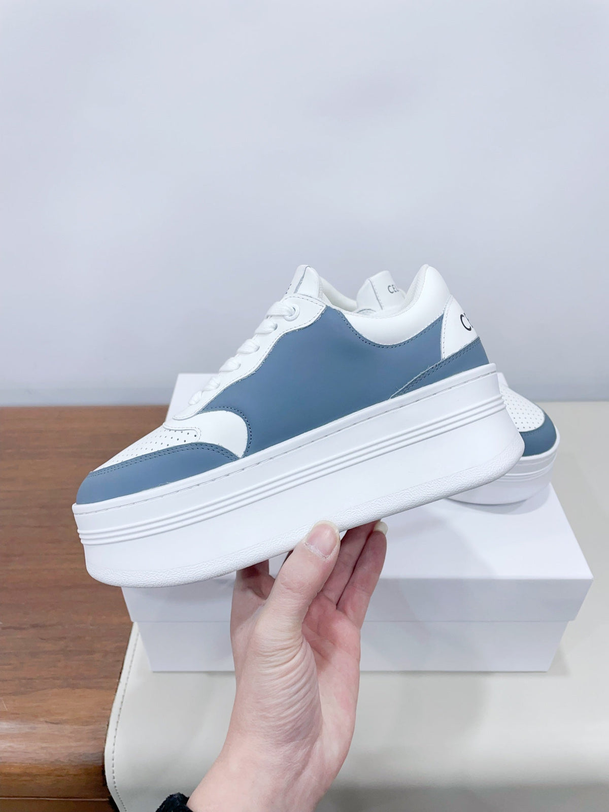 CELINE 25C Block Sneaker Blue mix White Calfskin 231999