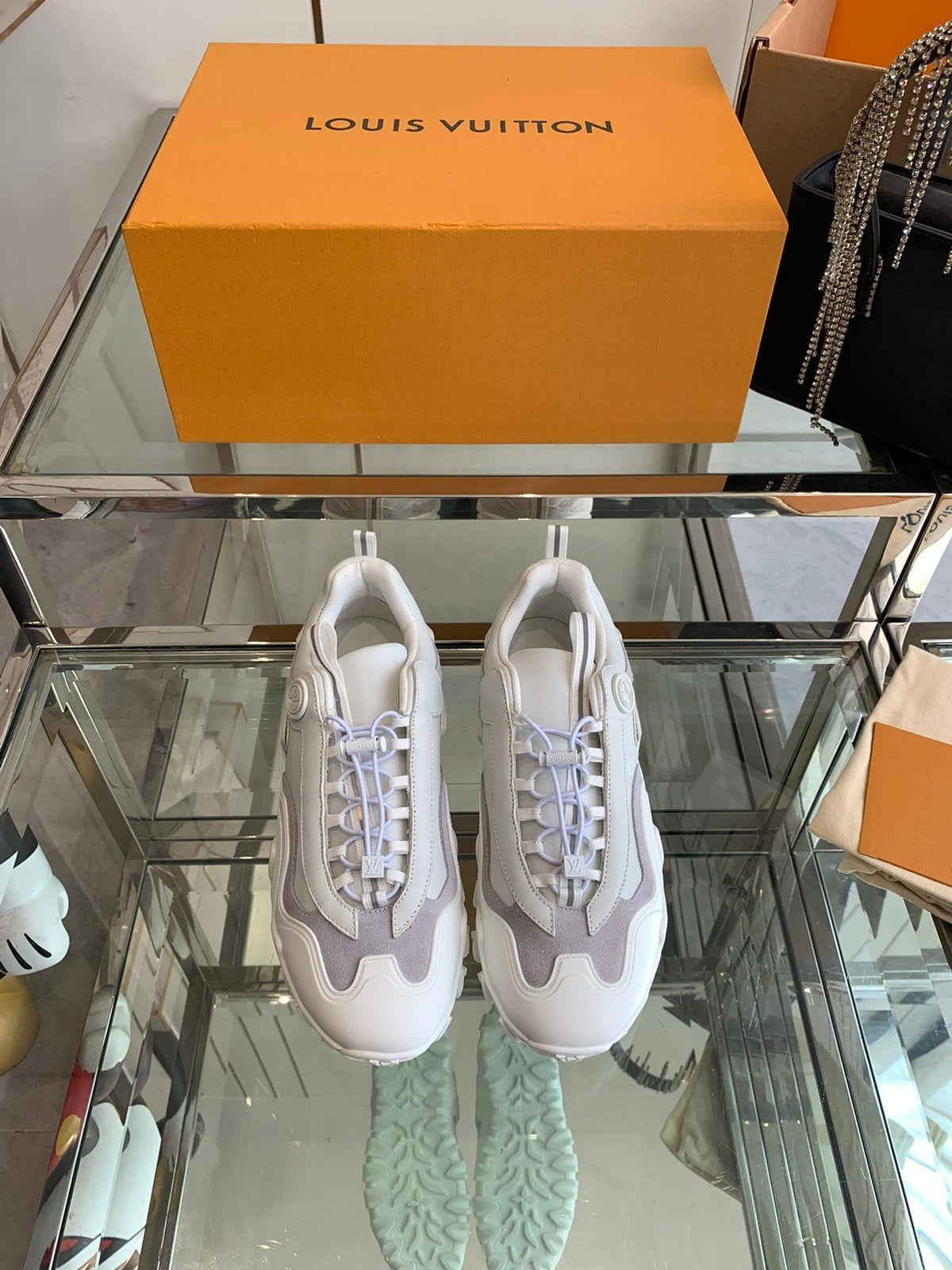 LV Rush Sneaker 40mm White Cowhide
