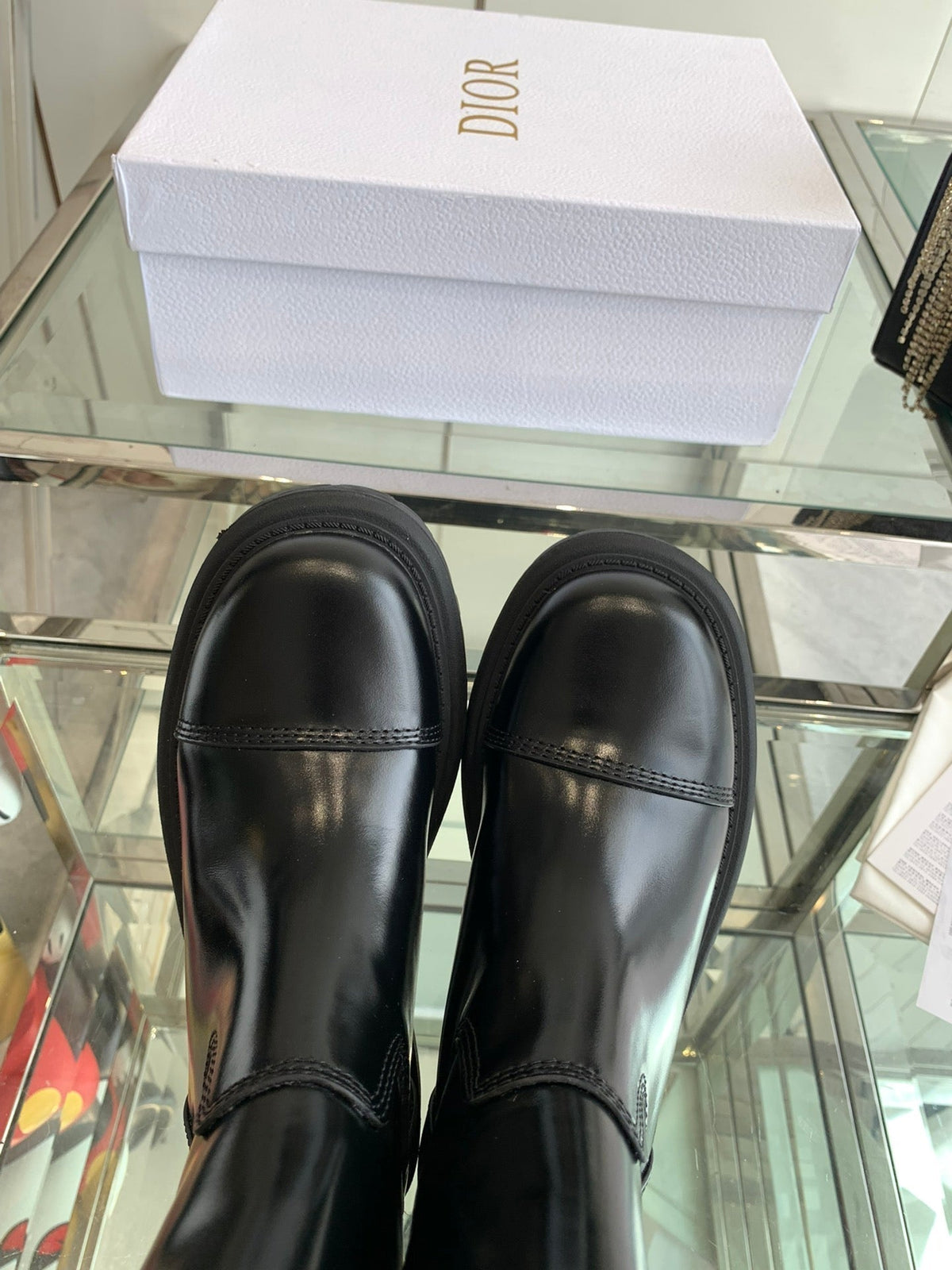 CD Ankle Boot Glossy Black Calfskin