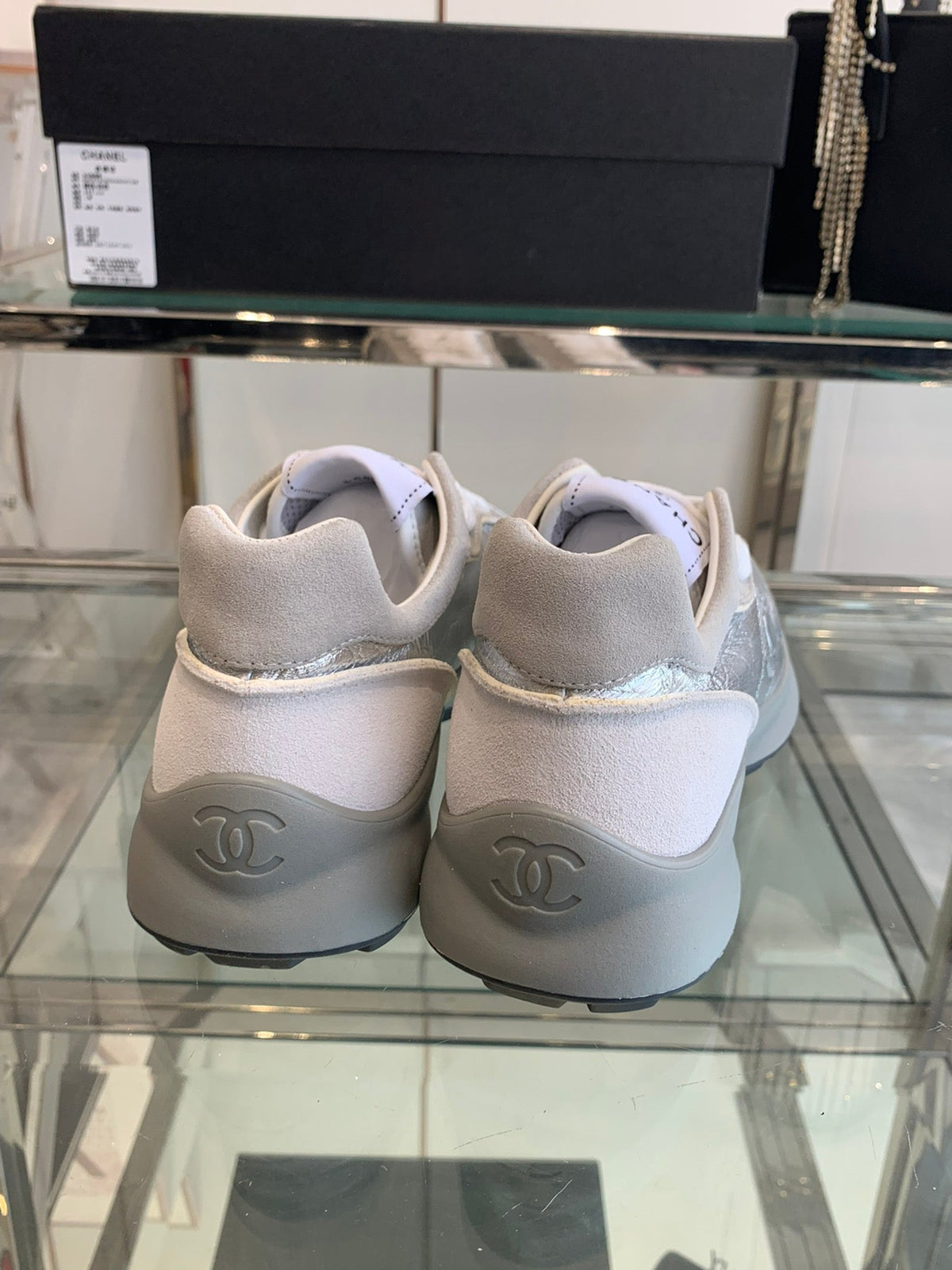 CC Sneaker Silver Pink Cowhide 204114