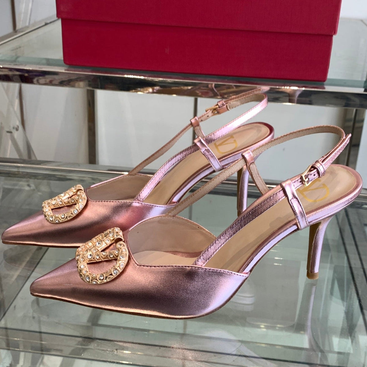 VT 25 High Heels Slingbacks Medium Purple Cowhide 292340