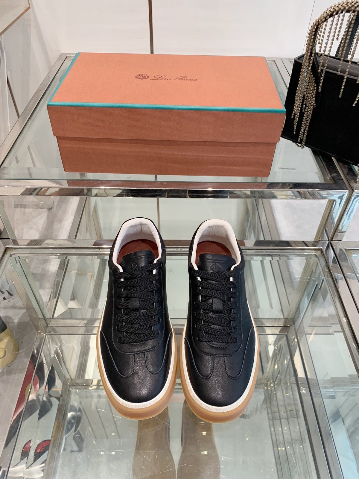 LP Tennis Walk Sneaker Black Suede 307247