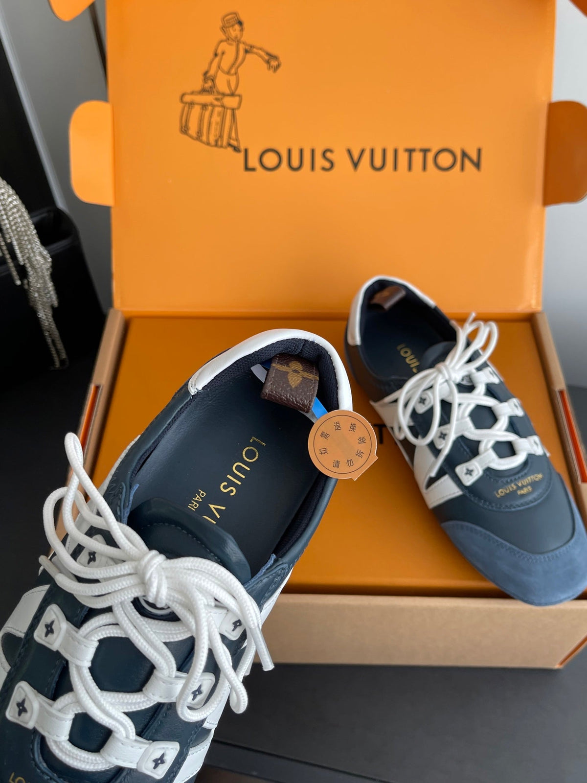 LV 26ss Ballet Sneakers Dark Navy Blue Suede 631477