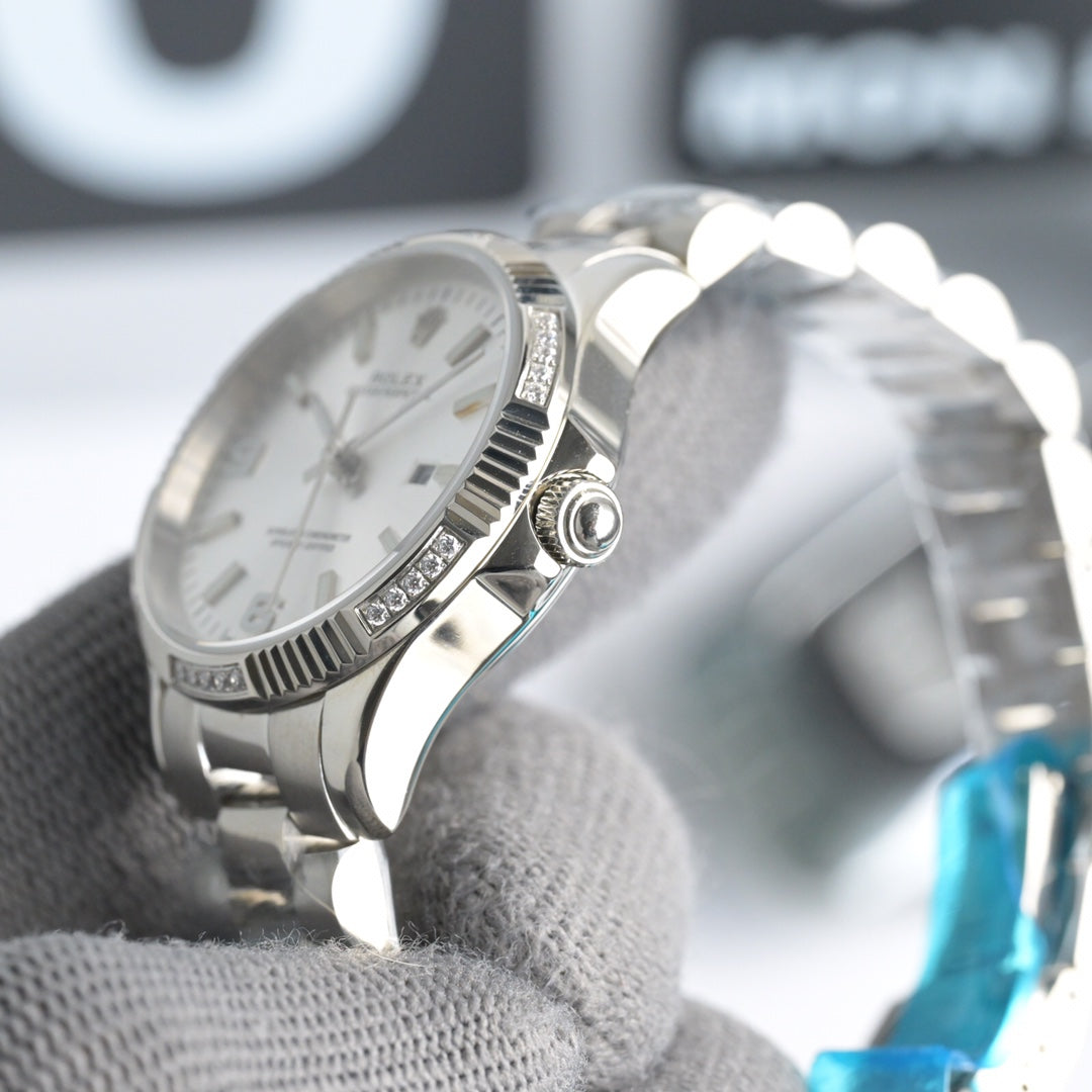 Rolex 25 Oyster 34mm Silver Stainless Steel