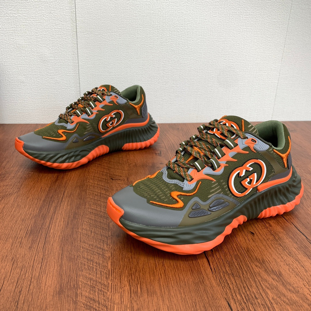 GG Men's Ripple Sneaker Green Mesh 536986