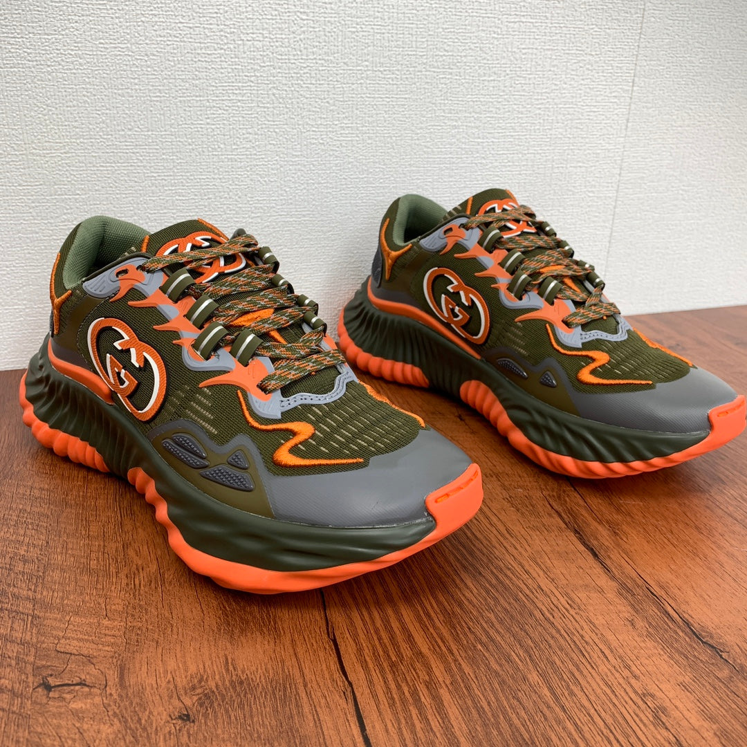 GG Men's Ripple Sneaker Green Mesh 536986