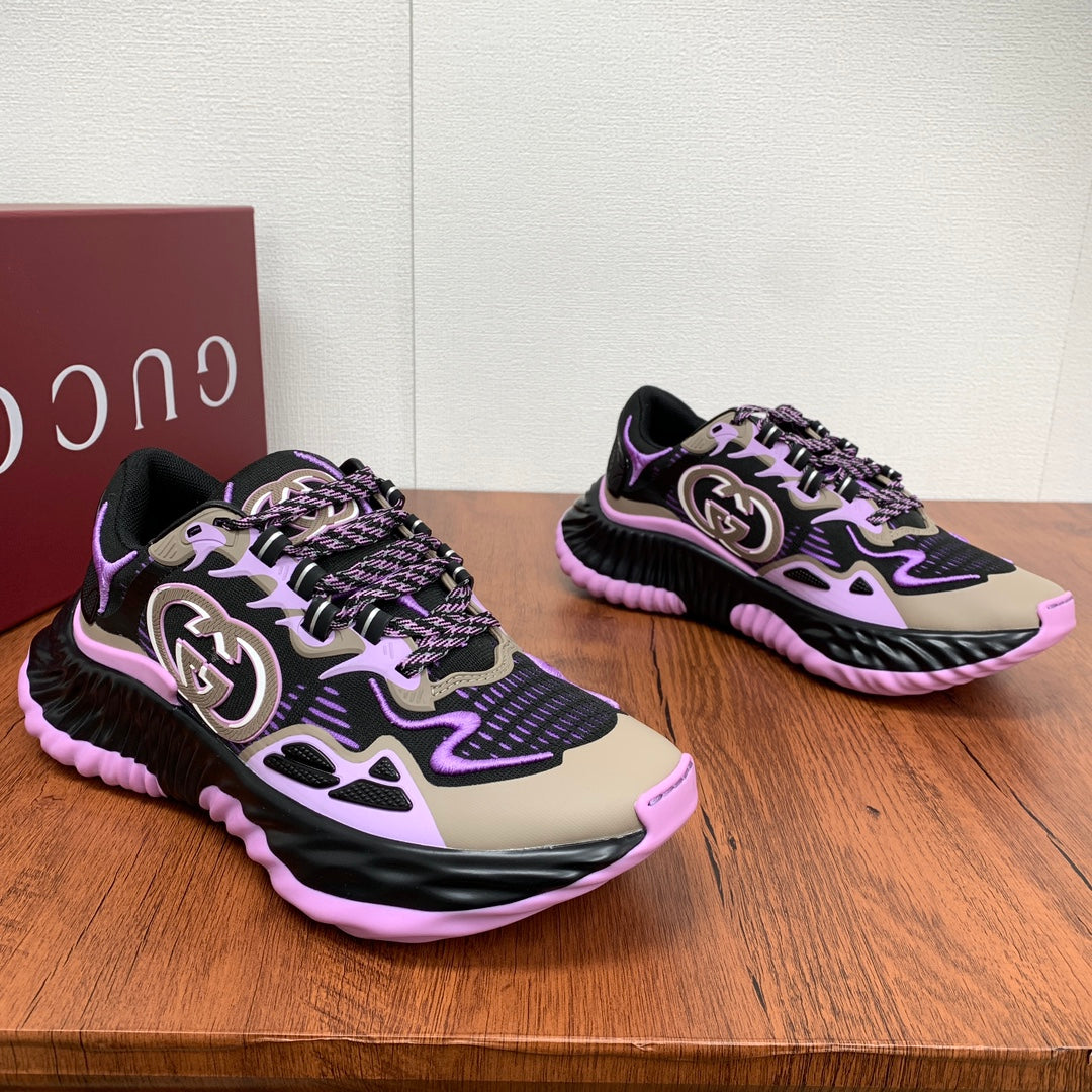 GG Men's Ripple Sneaker Black Purple Mesh 536994