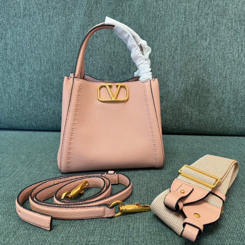 VALENTINO small 19 handbag blush pink calfskin 538535