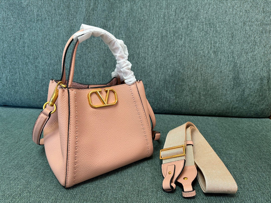 VALENTINO small 19 handbag blush pink calfskin 538535