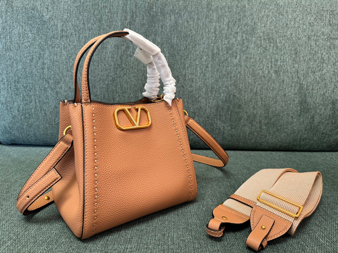 VALENTINO small 19 handbag brown calfskin 538537