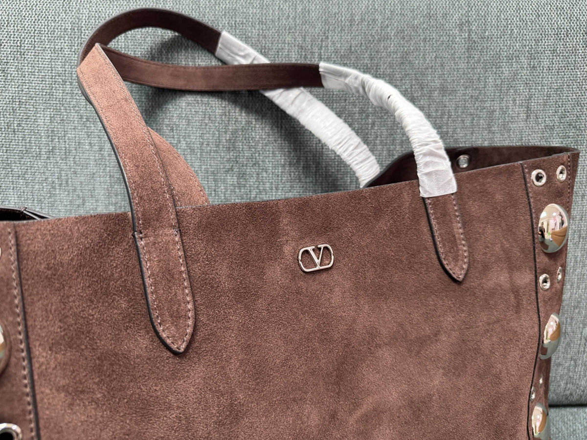 Valentino Garavani tote dark brown suede 555249