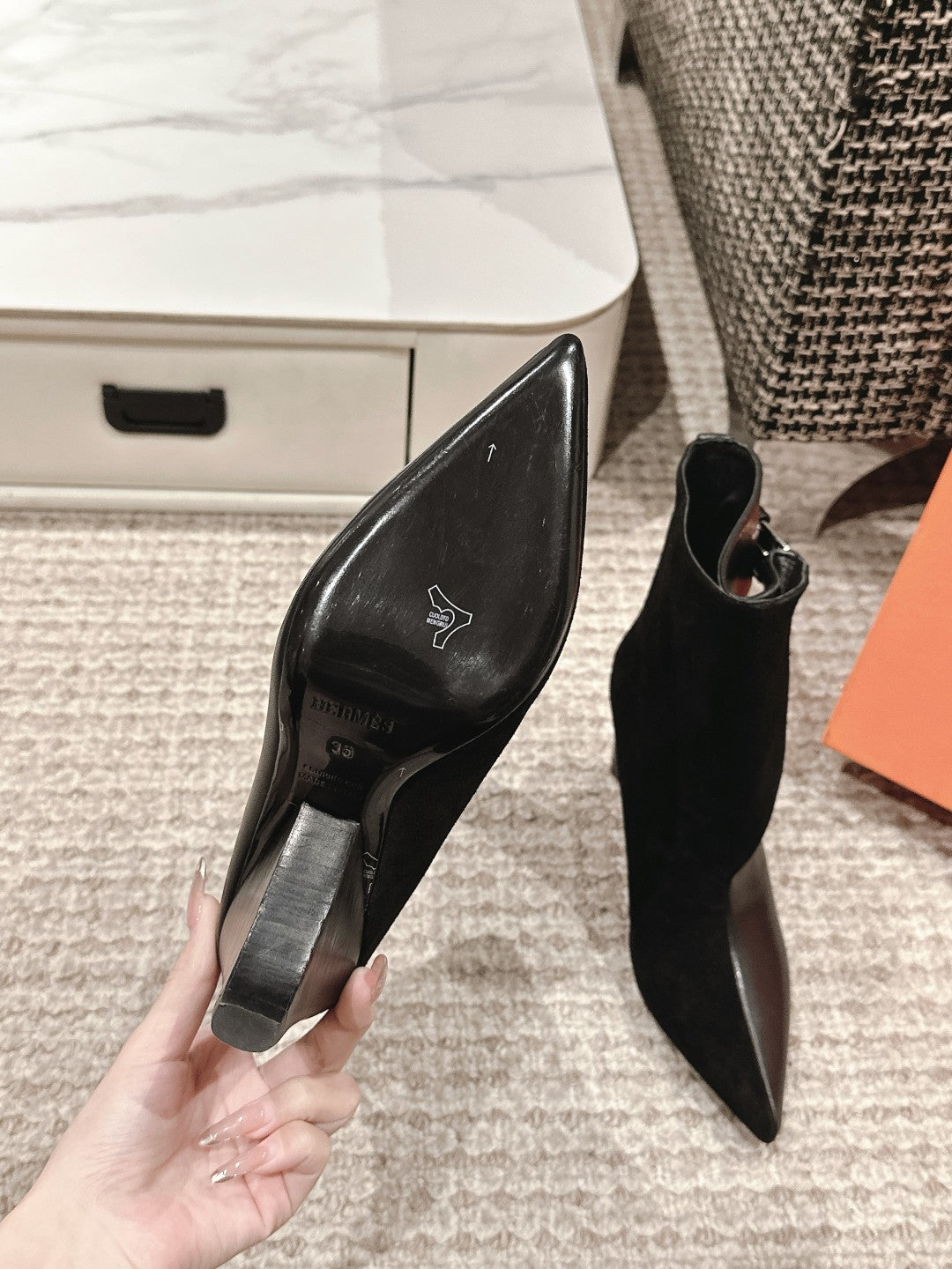 HM Ankle Boots 60mm Black Calfskin And Suede  972382