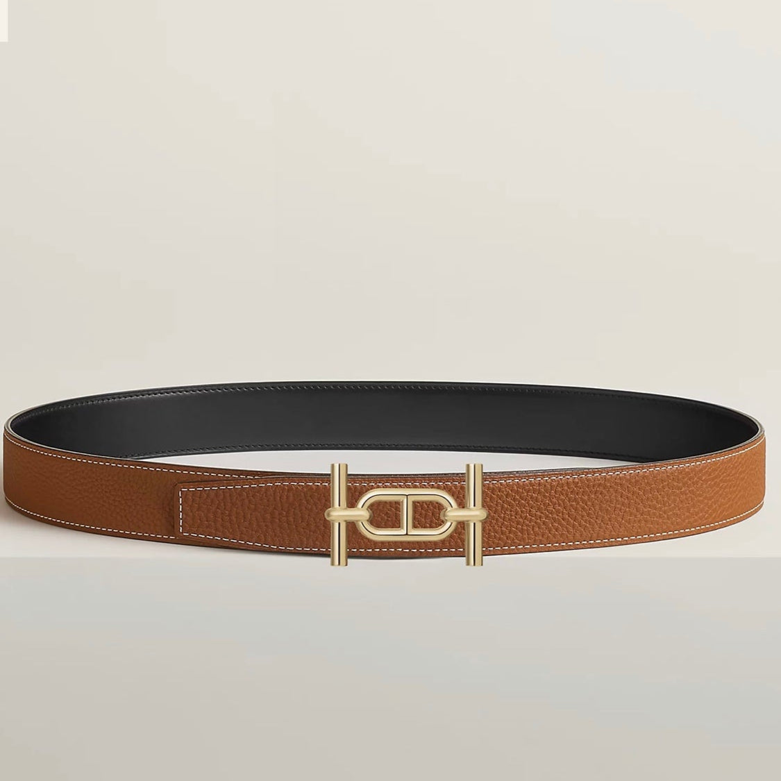 HM Ancre Buckle Belt 32mm Brown Leather 187516
