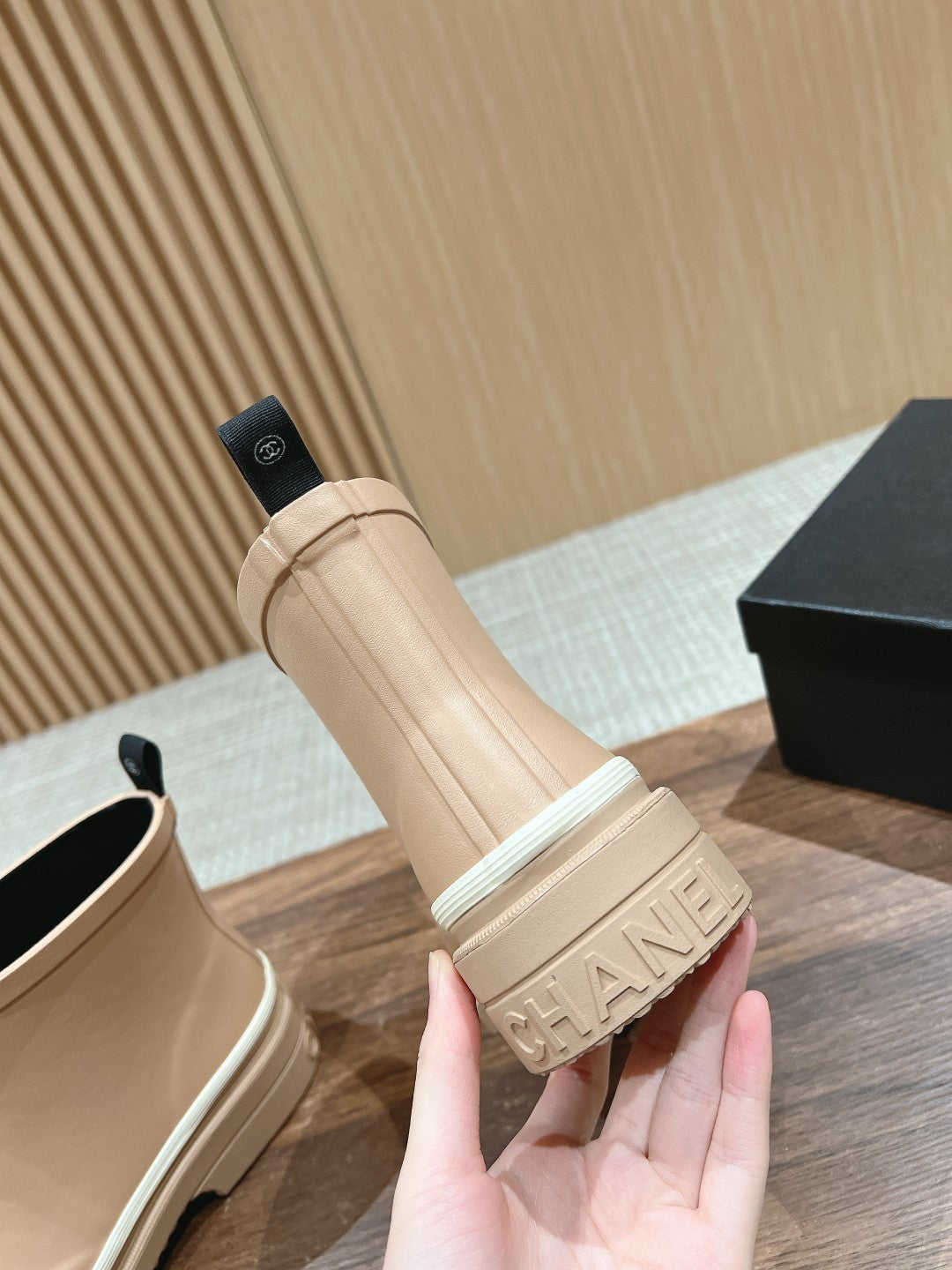 CC RAIN BOOTS BEIGE CREAM TPU