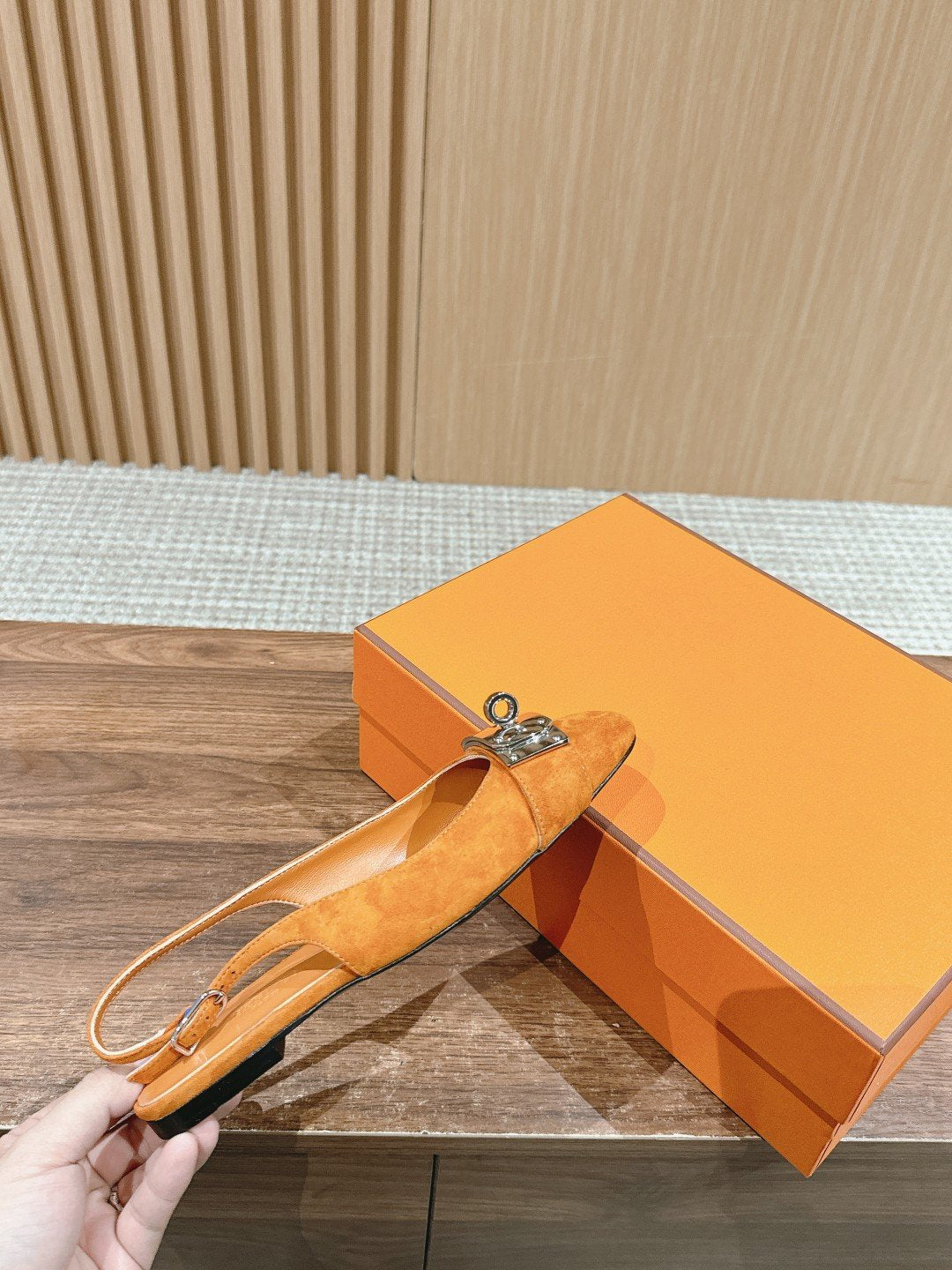 Innocente Slingback Suede Goatskin Orange
