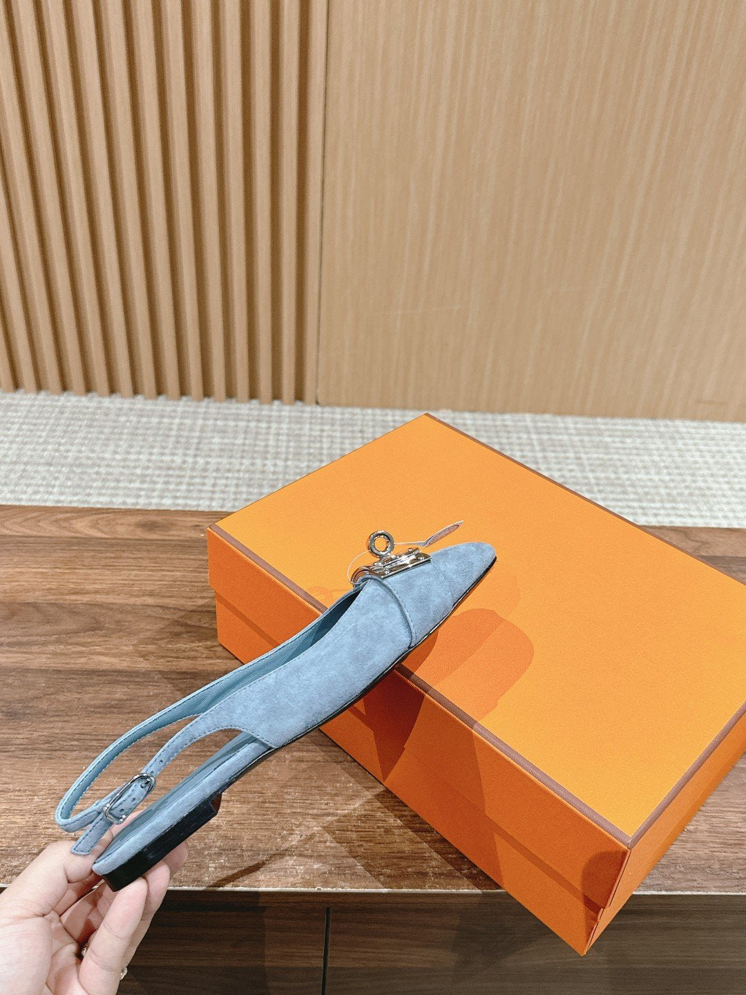 Innocente Slingback Suede Goatskin Bleu Ciel