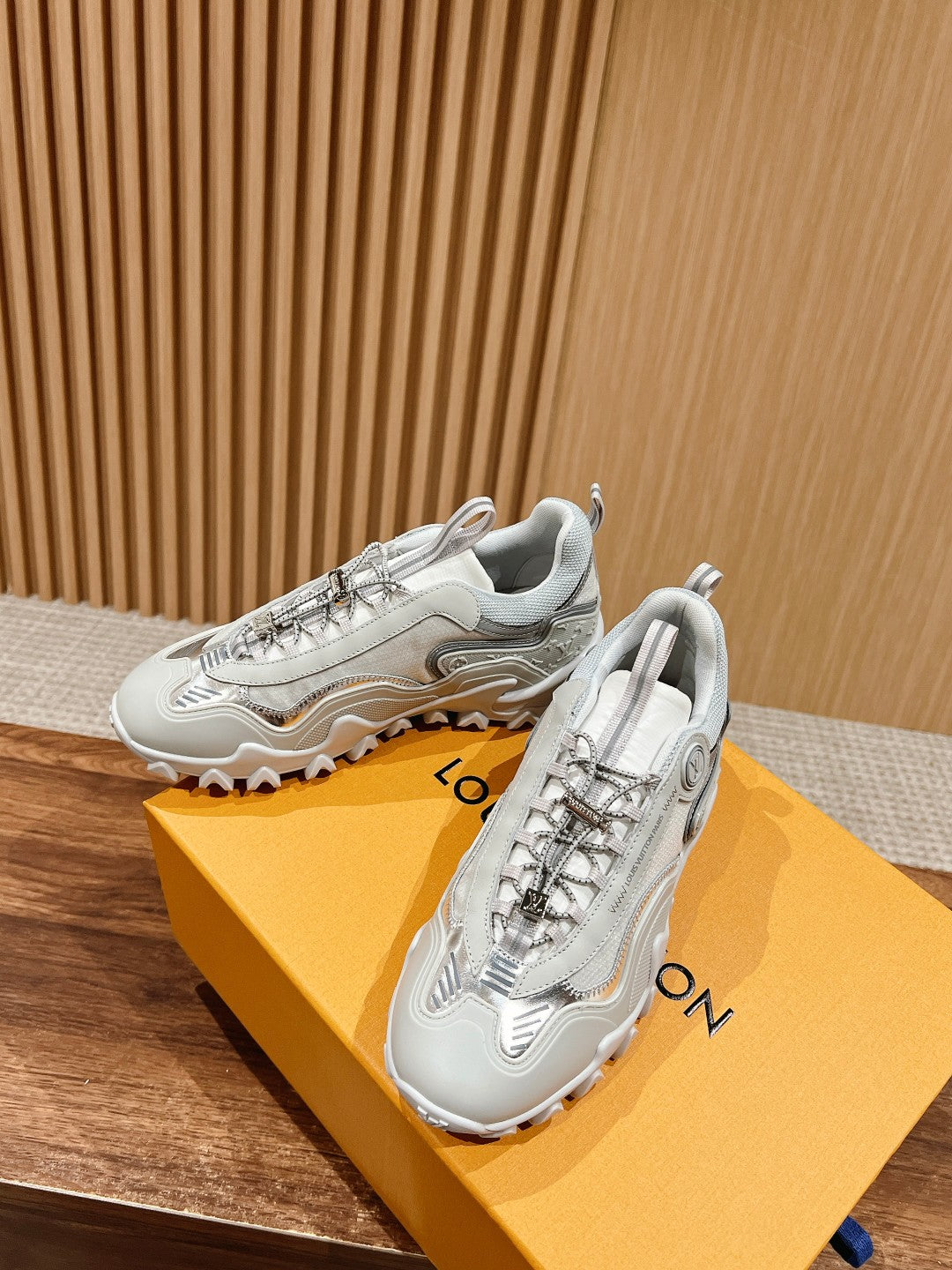 LV Rush Sneaker White Mix Silver Cowhide