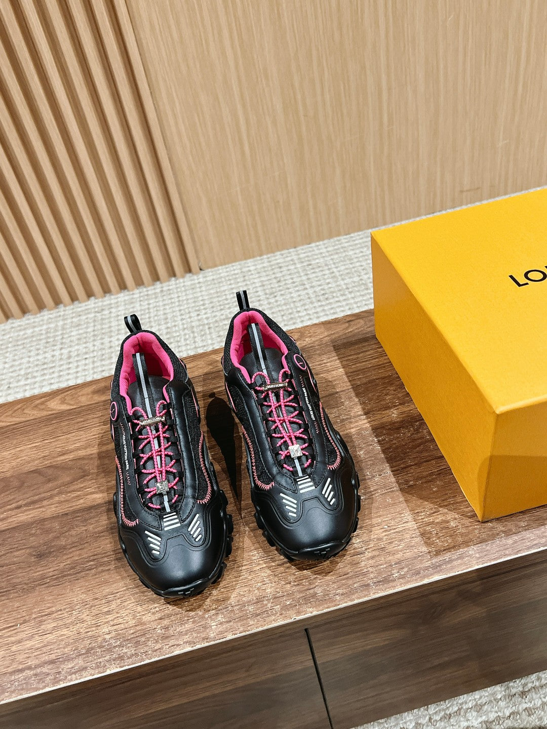 LV Rush Sneaker Black Mix Pink Cowhide