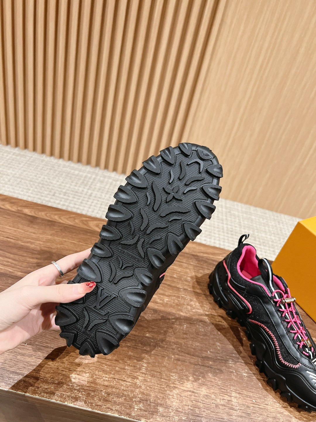 LV Rush Sneaker Black Mix Pink Cowhide